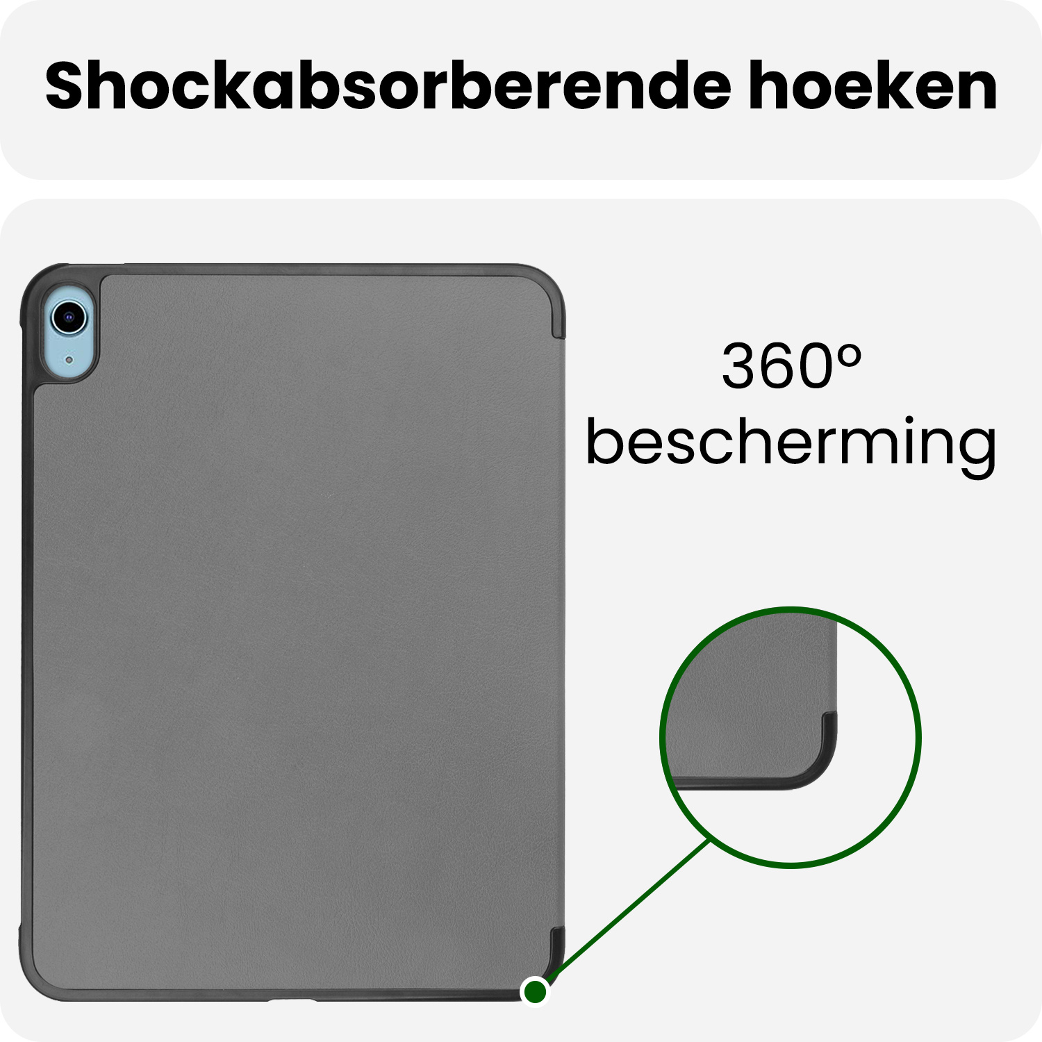 BASEY. BASEY. iPad 11 2025 Hoesje Met Screenprotector - Grijs