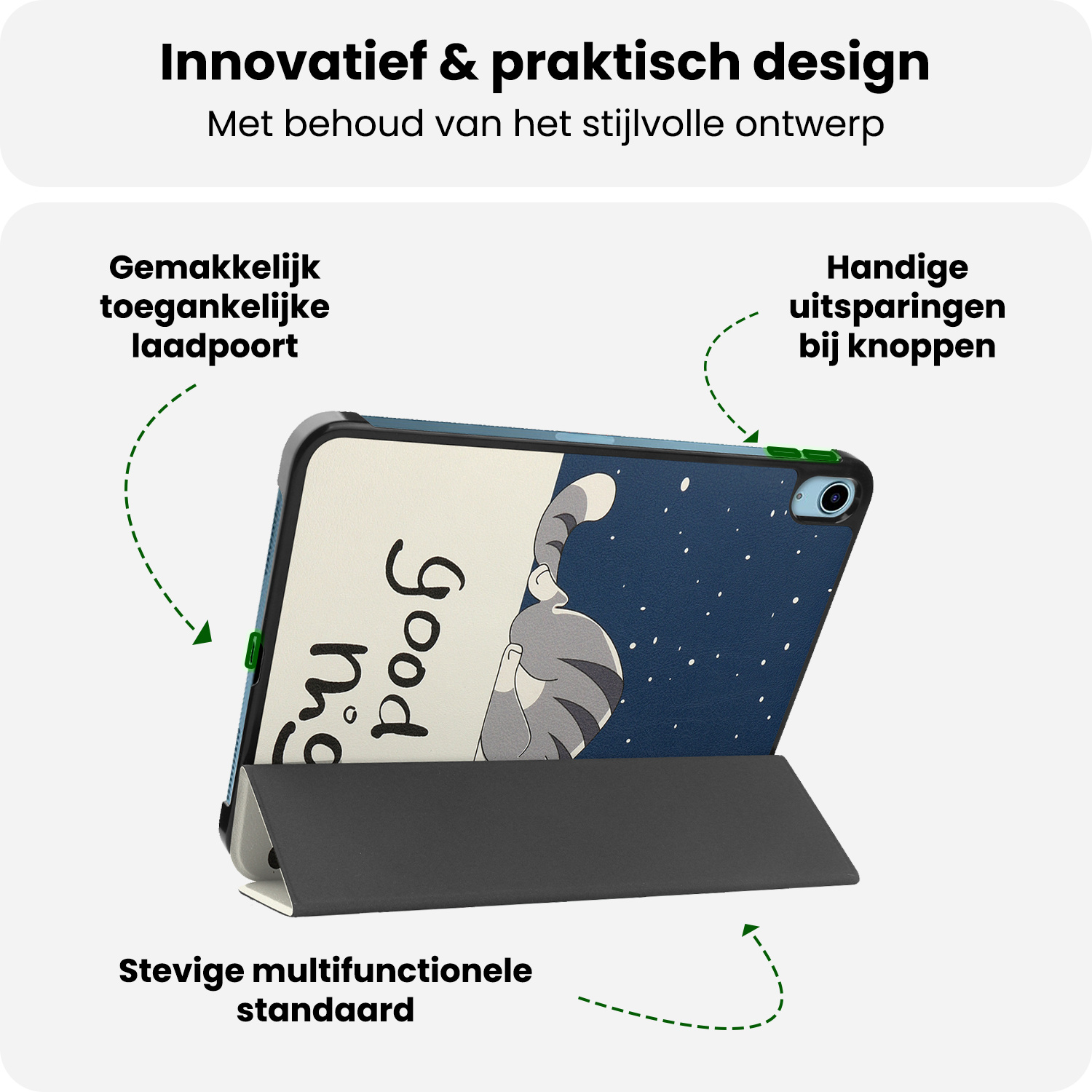 BASEY. BASEY. iPad 11 2025 Hoesje Met Screenprotector - Kat