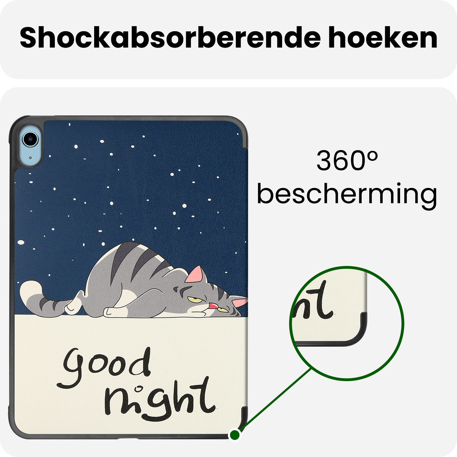 BASEY. BASEY. iPad 11 2025 Hoesje Met Screenprotector - Kat
