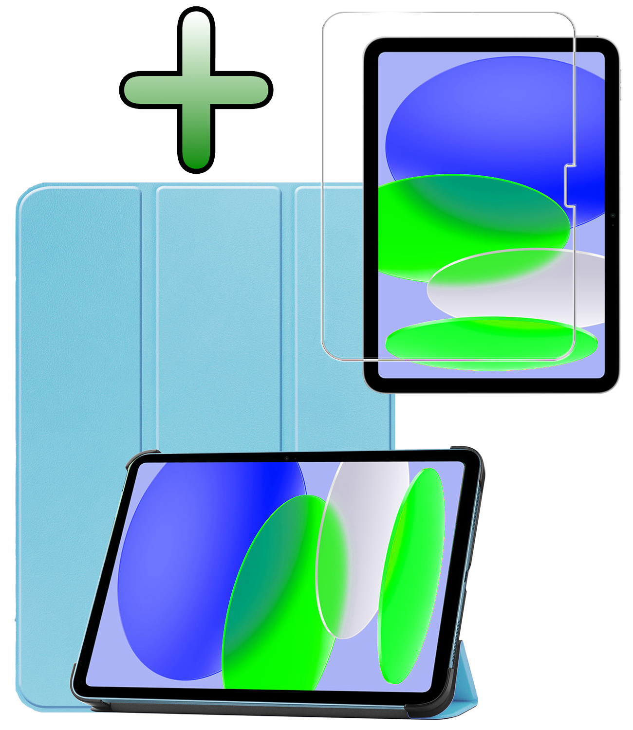BASEY. BASEY. iPad 11 2025 Hoesje Met Screenprotector - Lichtblauw