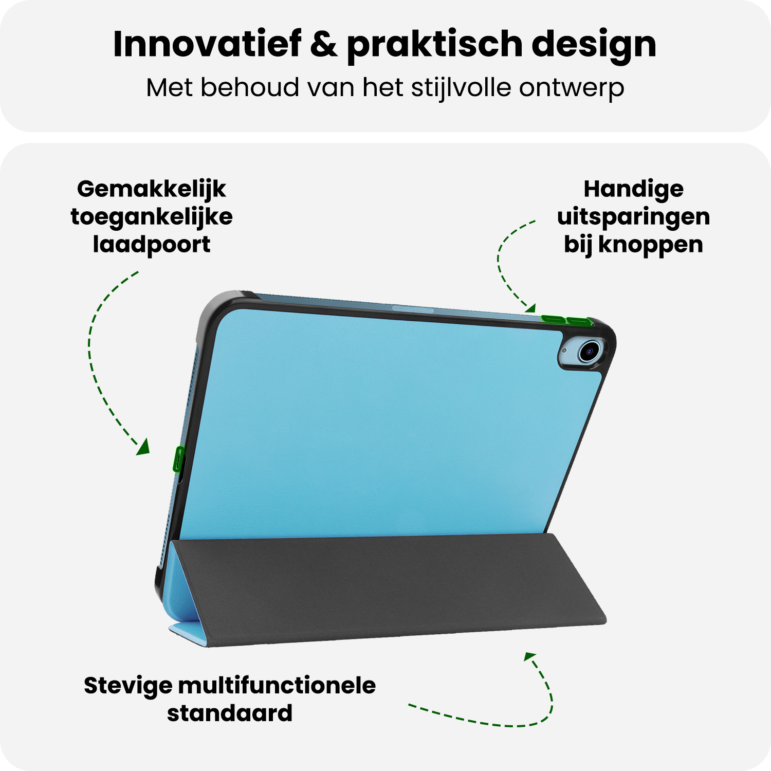 BASEY. BASEY. iPad 11 2025 Hoesje Met Screenprotector - Lichtblauw