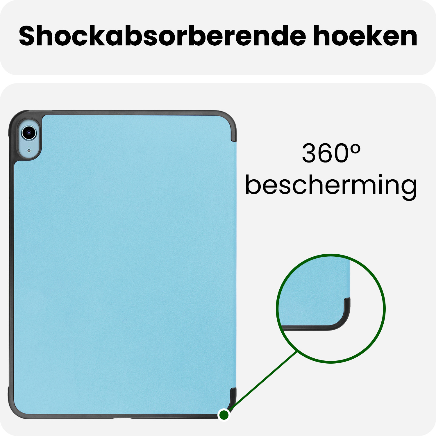 BASEY. BASEY. iPad 11 2025 Hoesje Met Screenprotector - Lichtblauw