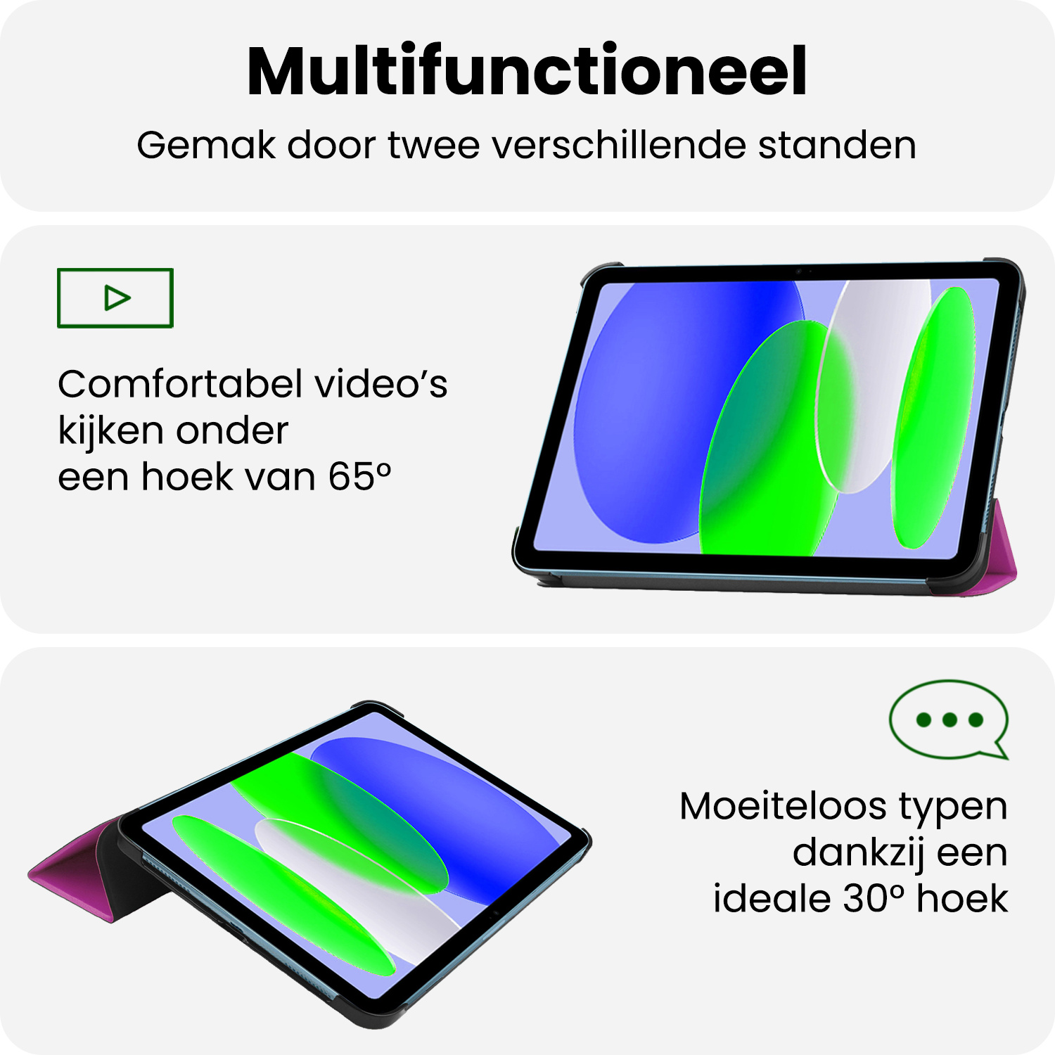 BASEY. BASEY. iPad 11 2025 Hoesje Met Screenprotector - Paars