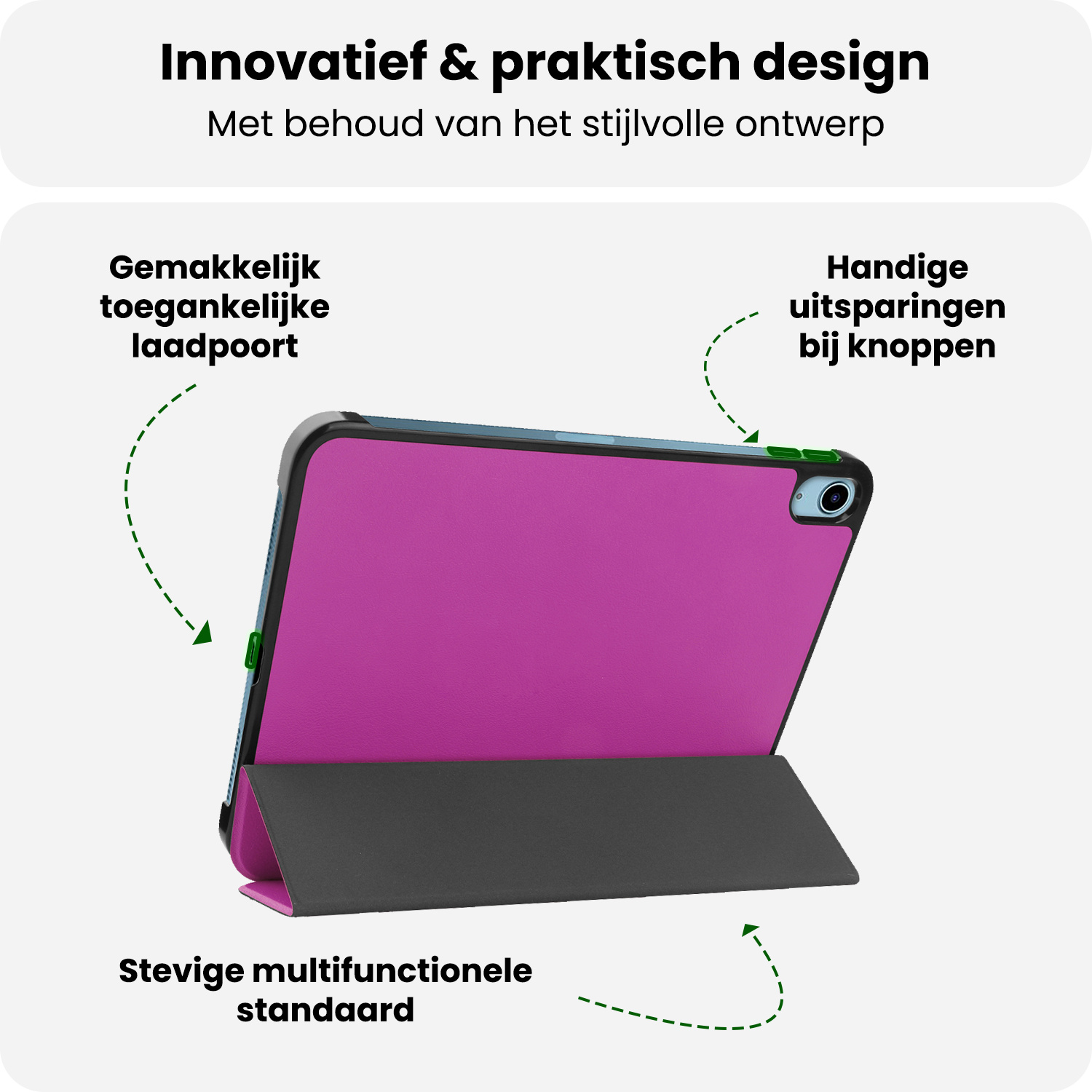 BASEY. BASEY. iPad 11 2025 Hoesje Met Screenprotector - Paars