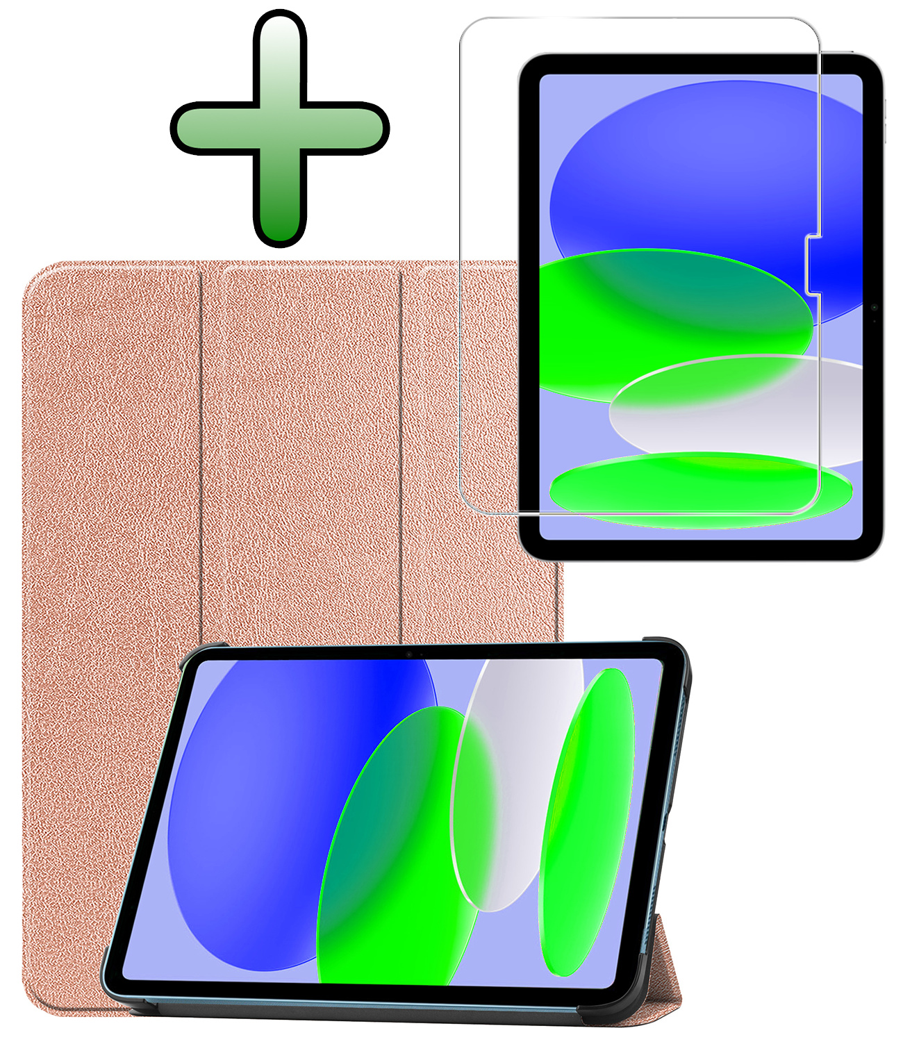 BASEY. BASEY. iPad 11 2025 Hoesje Met Screenprotector - Rose Goud