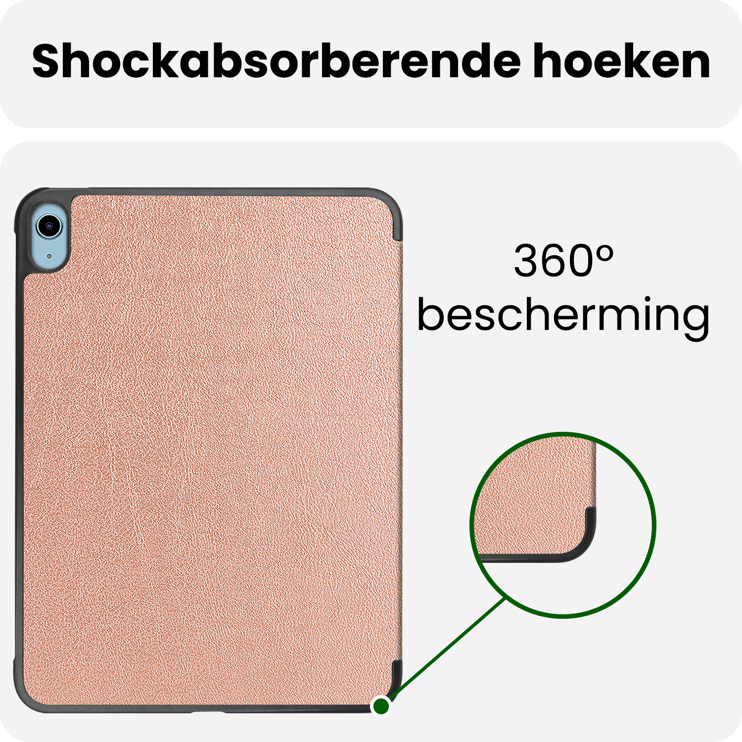 BASEY. BASEY. iPad 11 2025 Hoesje Met Screenprotector - Rose Goud