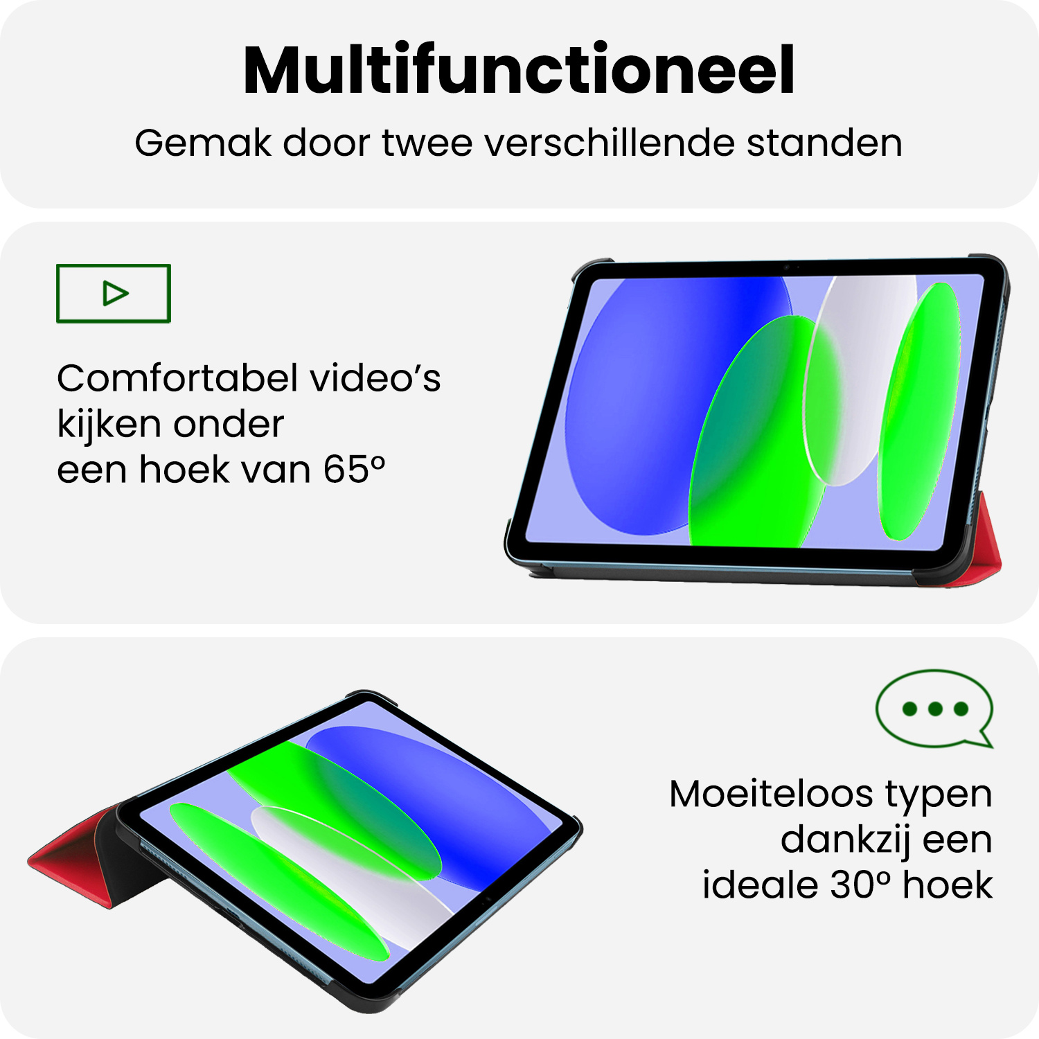 BASEY. BASEY. iPad 11 2025 Hoesje Met Screenprotector - Rood