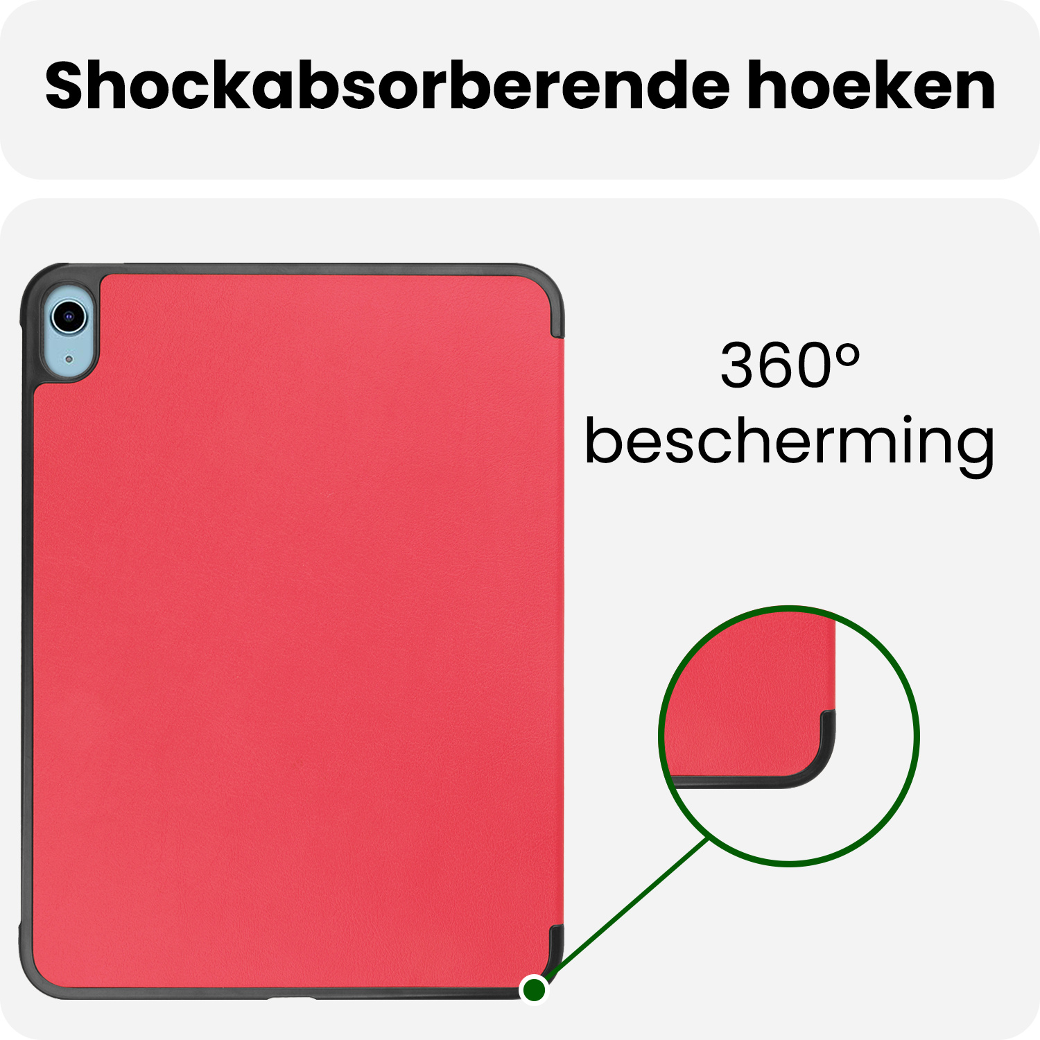 BASEY. BASEY. iPad 11 2025 Hoesje Met Screenprotector - Rood