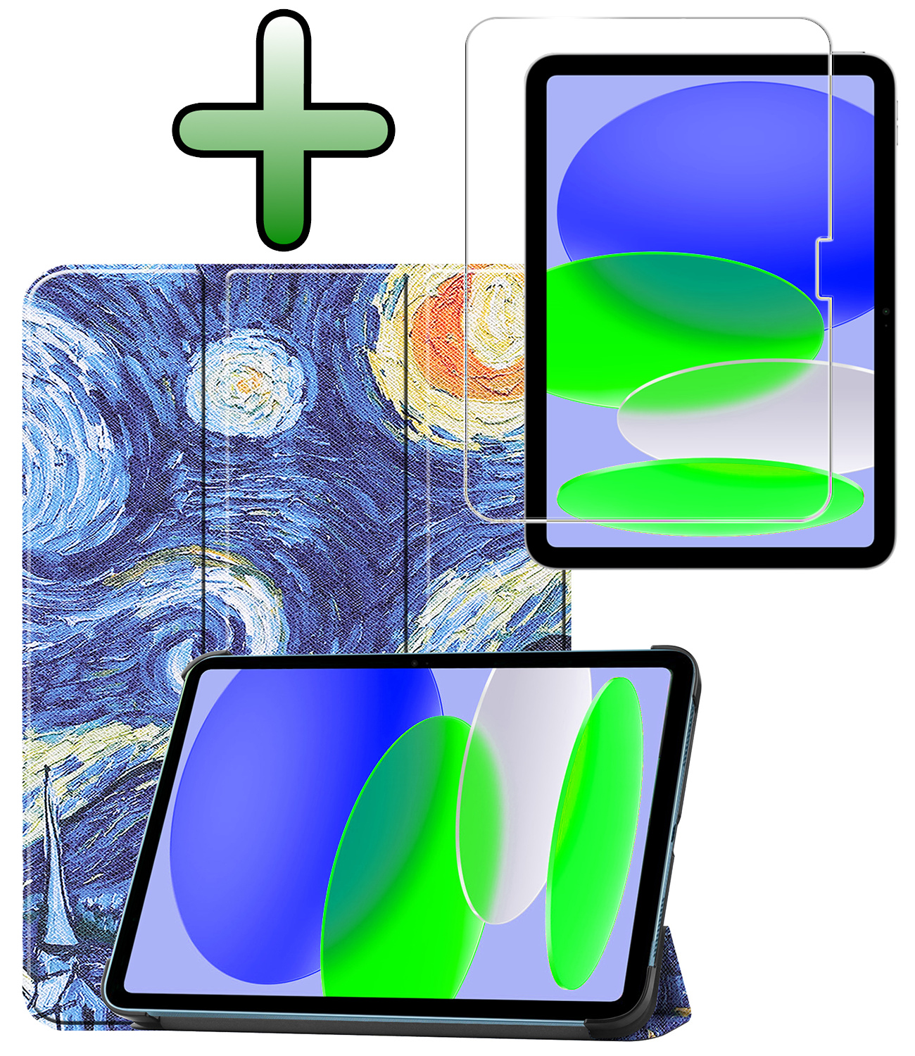 BASEY. BASEY. iPad 11 2025 Hoesje Met Screenprotector - Sterrenhemel