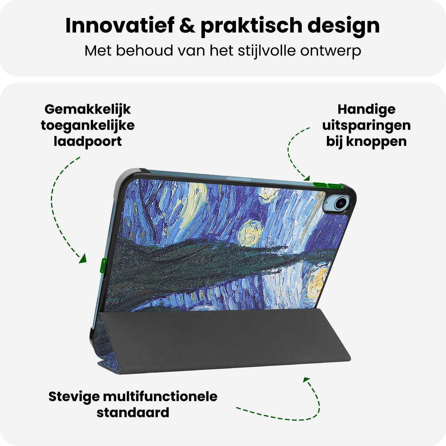 BASEY. BASEY. iPad 11 2025 Hoesje Met Screenprotector - Sterrenhemel