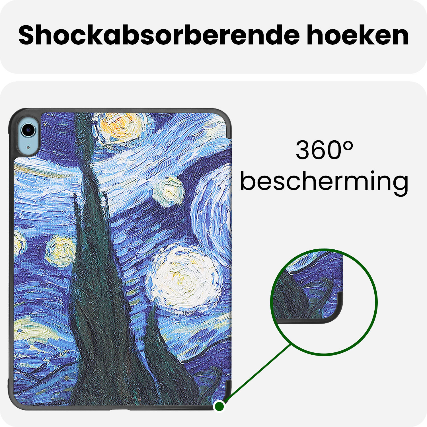BASEY. BASEY. iPad 11 2025 Hoesje Met Screenprotector - Sterrenhemel
