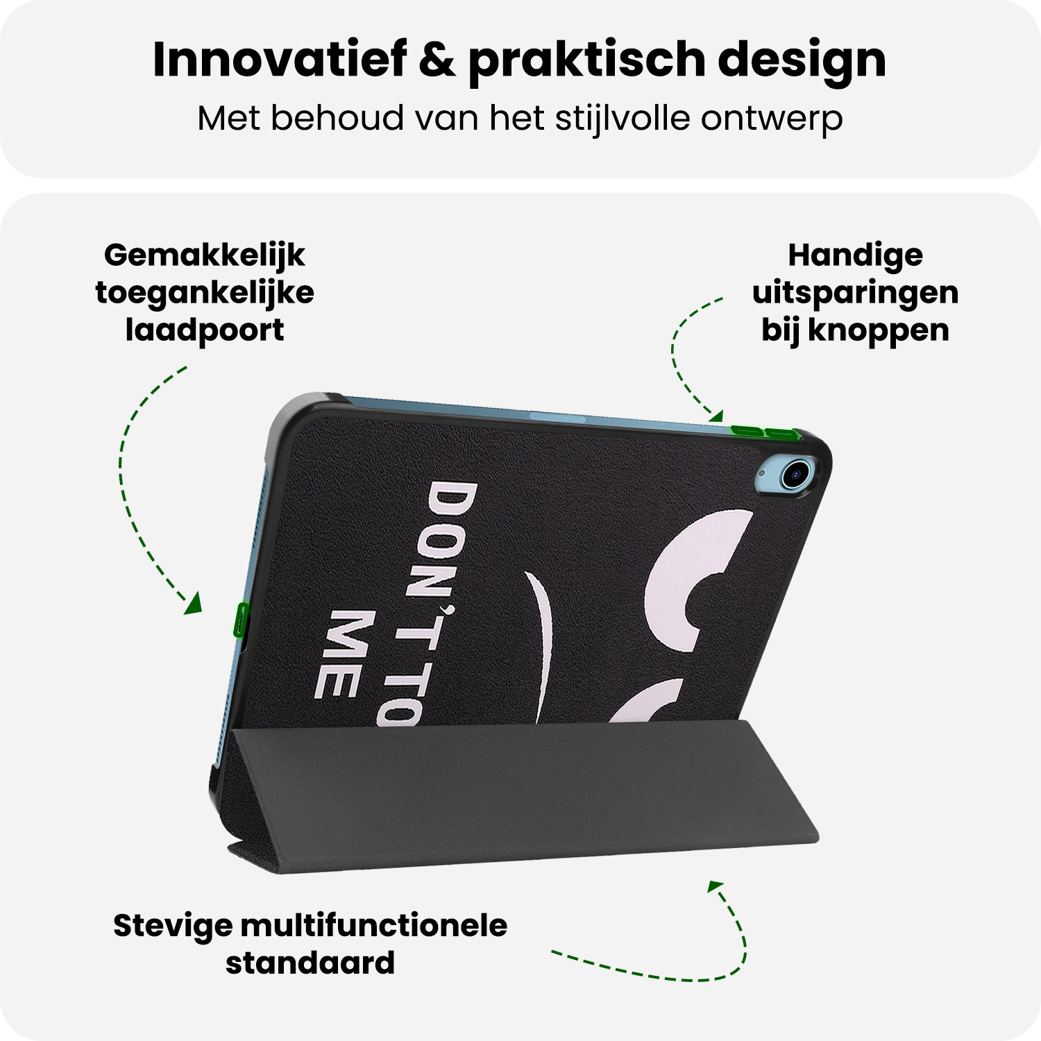 BASEY. BASEY. iPad 11 2025 Hoesje Met Screenprotector - Don't Touch Me