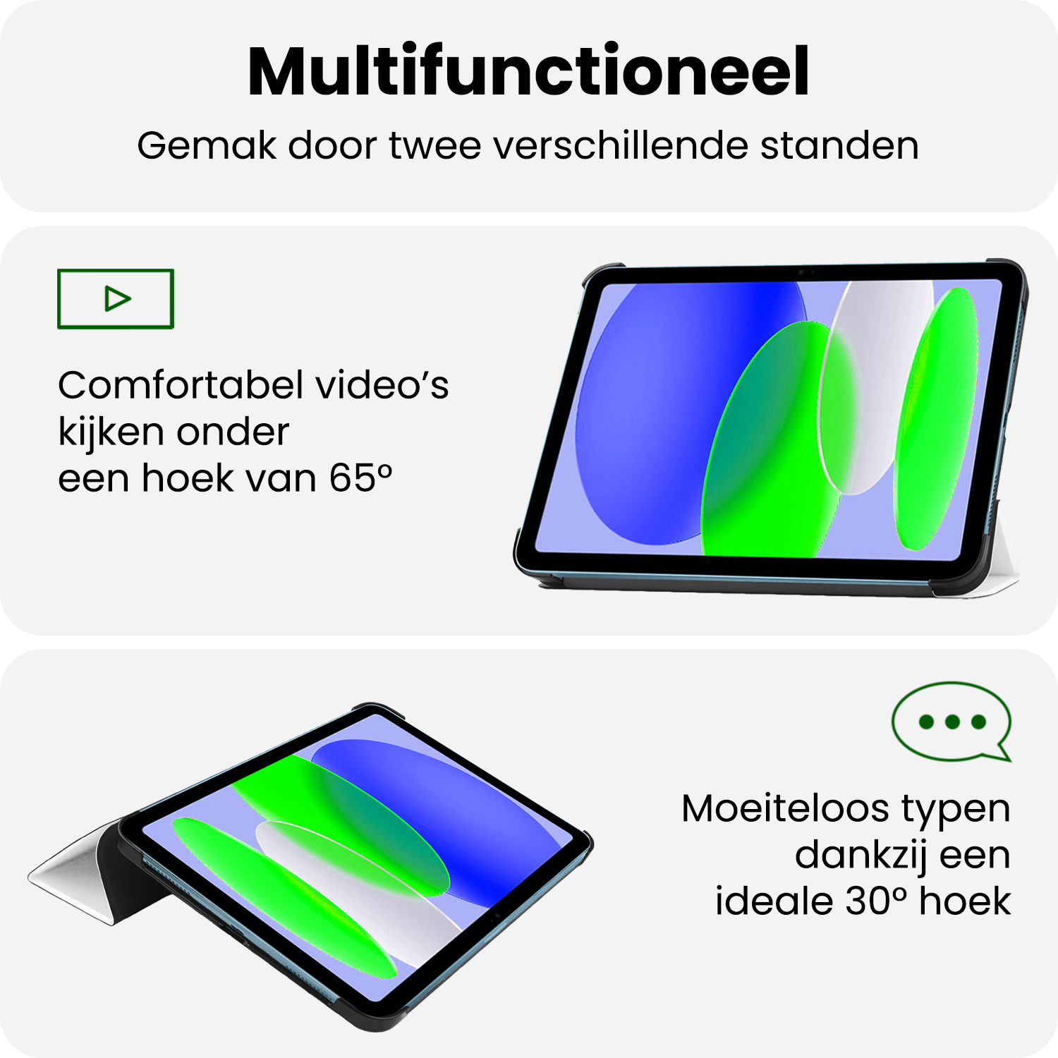 BASEY. BASEY. iPad 11 2025 Hoesje Met Screenprotector - Wit