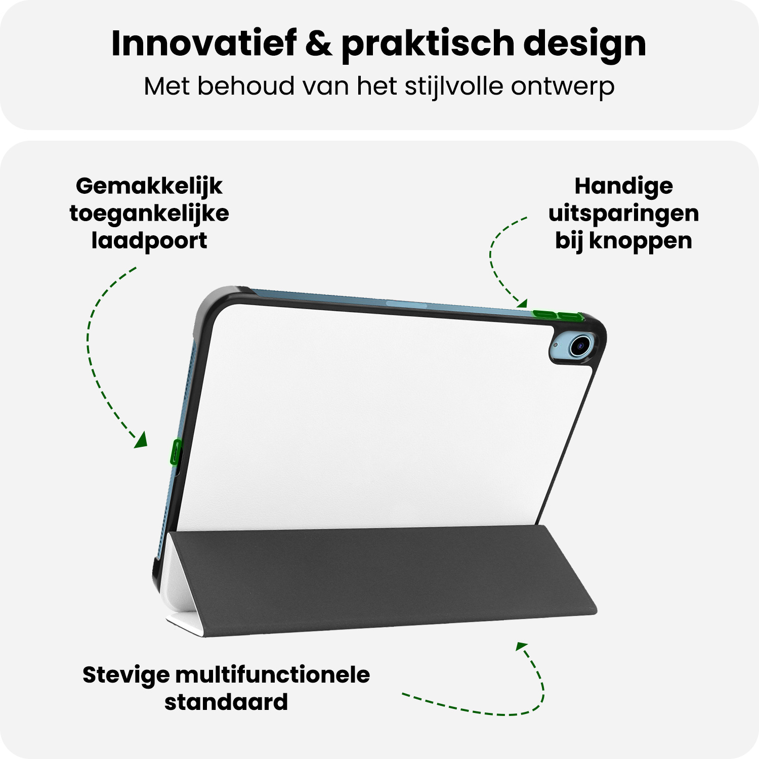 BASEY. BASEY. iPad 11 2025 Hoesje Met Screenprotector - Wit