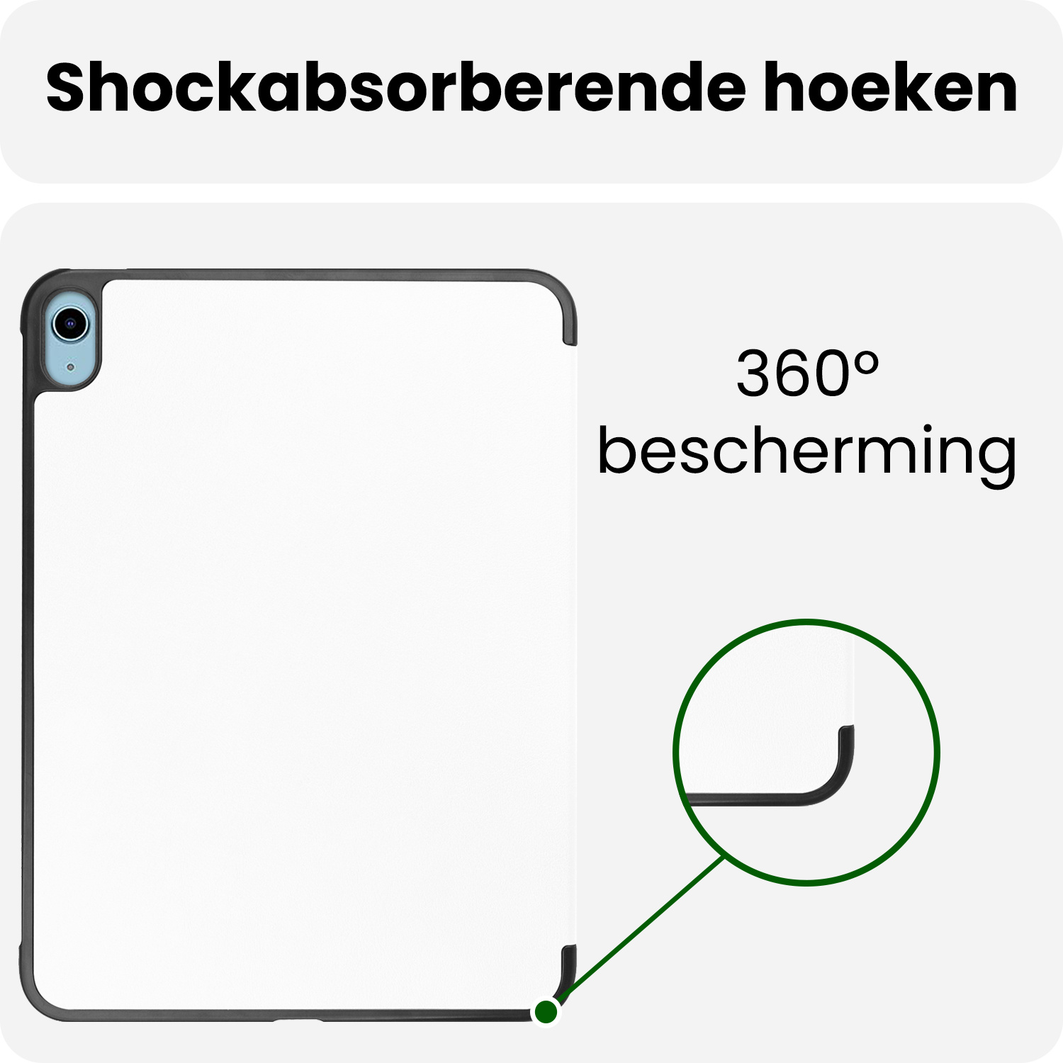 BASEY. BASEY. iPad 11 2025 Hoesje Met Screenprotector - Wit