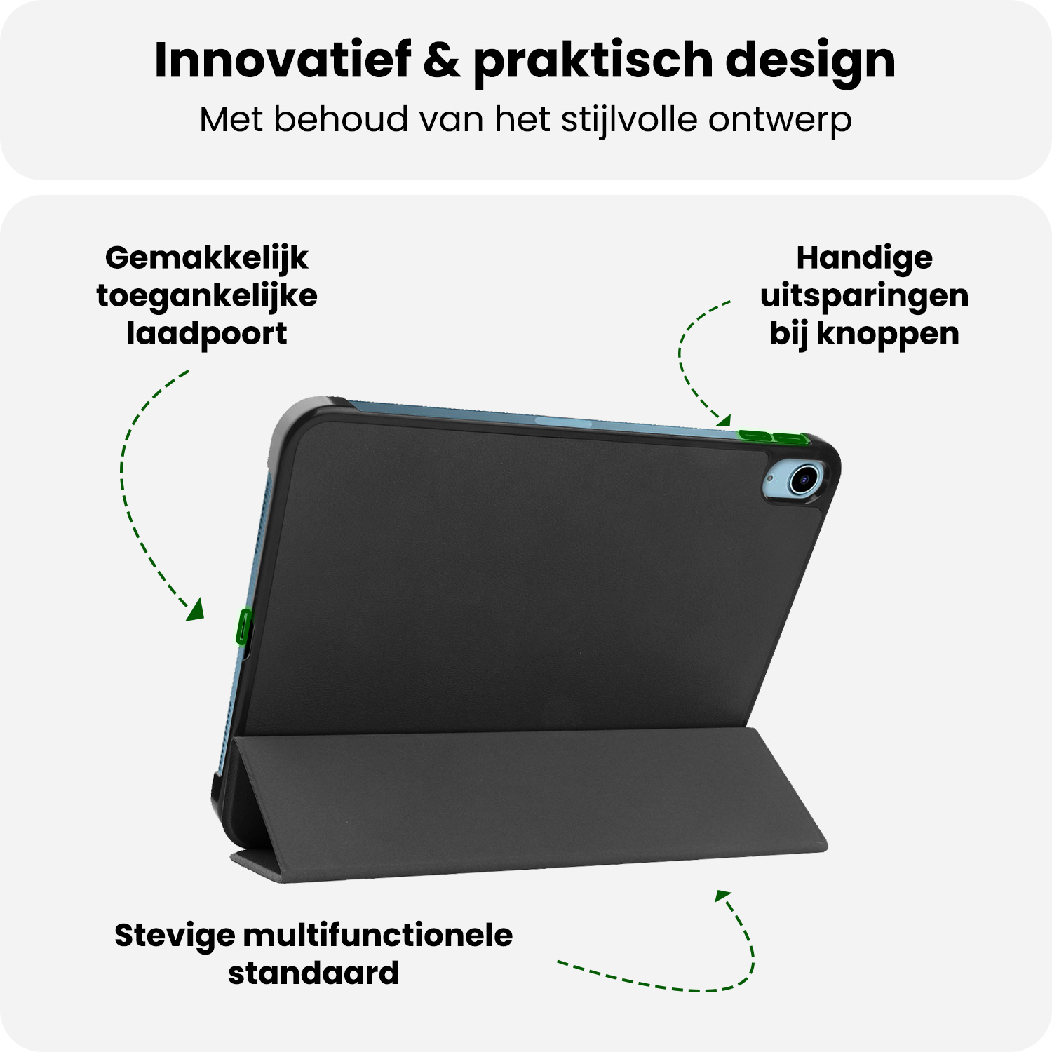 BASEY. BASEY. iPad 11 2025 Hoesje Met Screenprotector -  Zwart