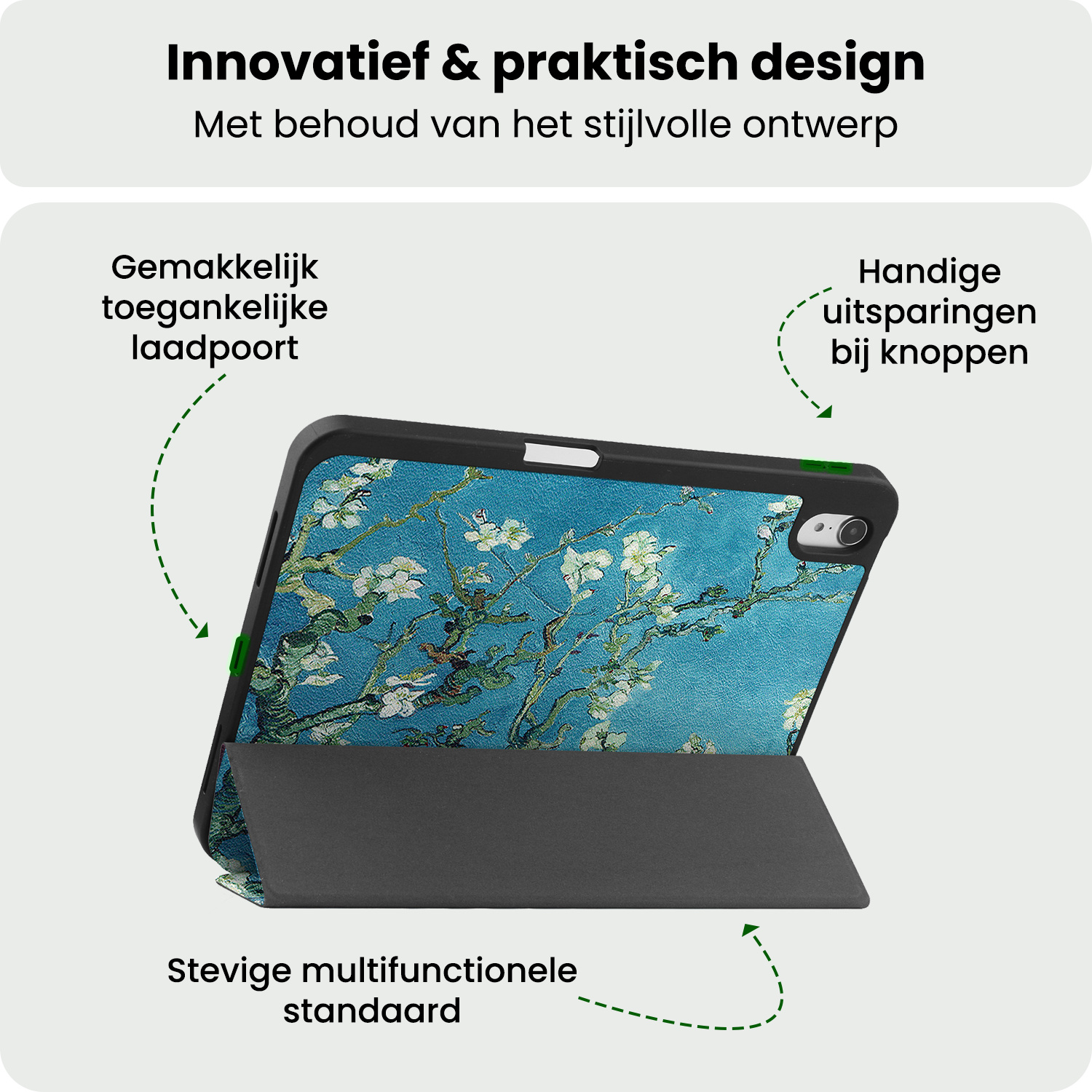 BASEY. BASEY. iPad 11 2025 Hoesje Met Uitsparing Apple Pencil - Bloesem