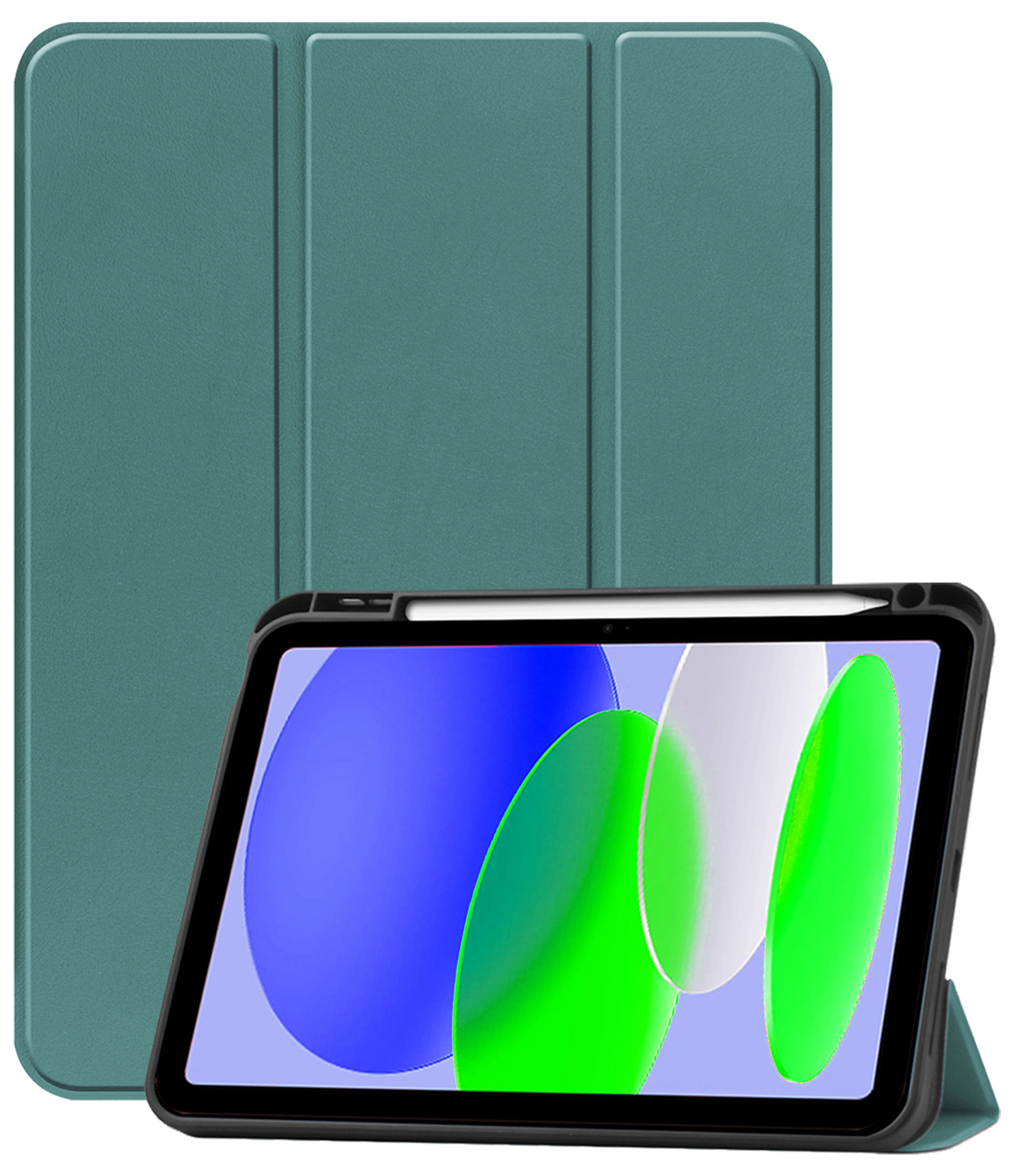 BASEY. BASEY. iPad 11 2025 Hoesje Met Uitsparing Apple Pencil - Donkergroen