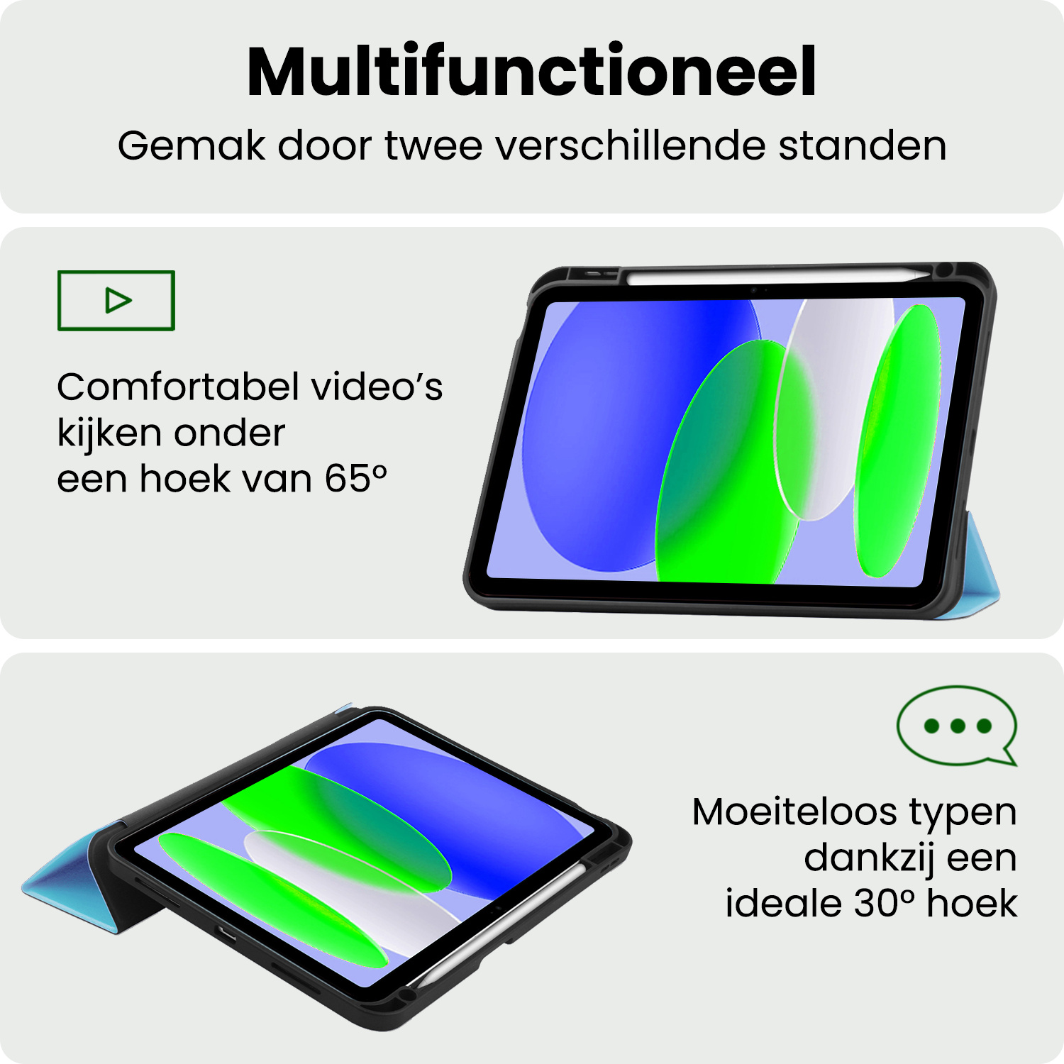 BASEY. BASEY. iPad 11 2025 Hoesje Met Uitsparing Apple Pencil - Lichtblauw