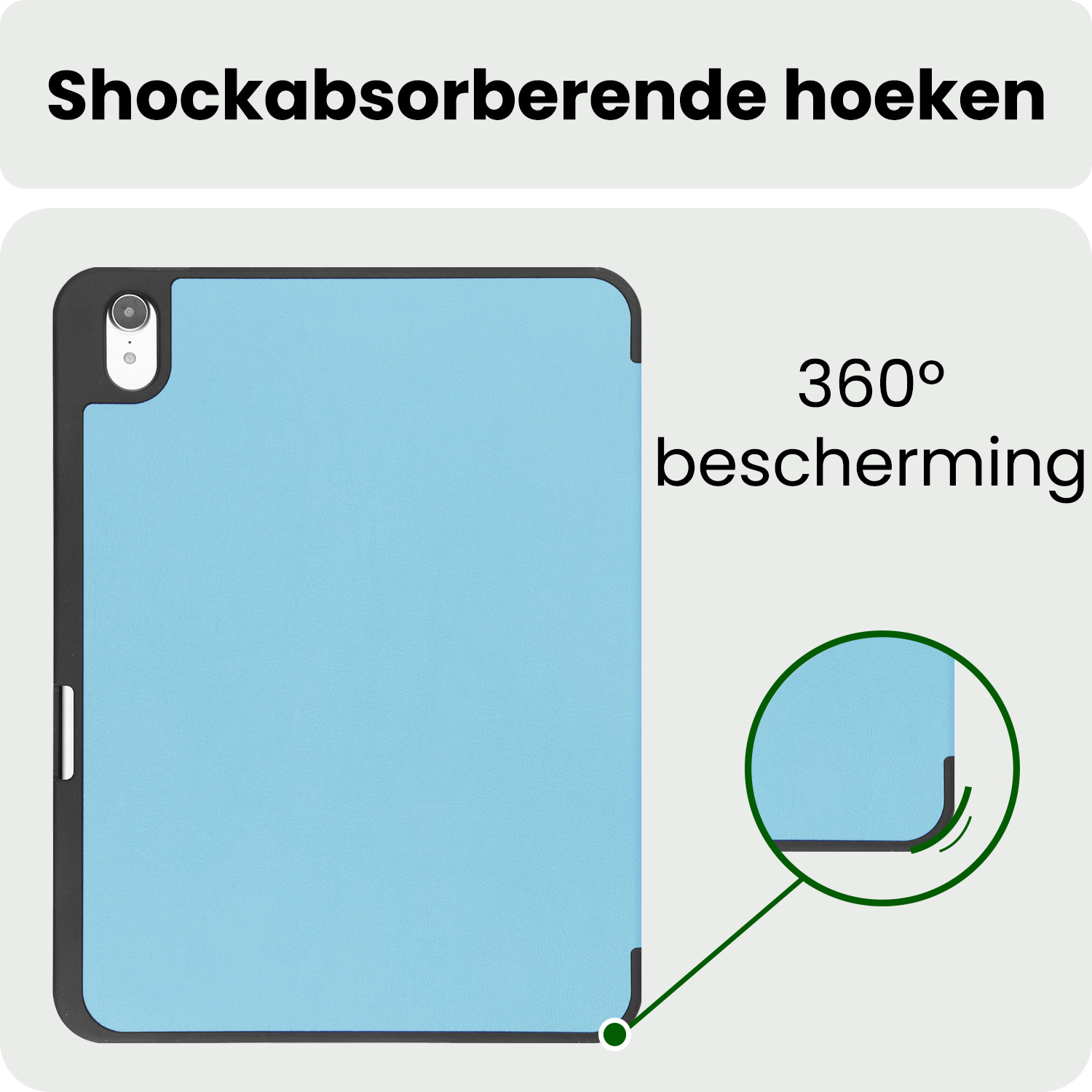 BASEY. BASEY. iPad 11 2025 Hoesje Met Uitsparing Apple Pencil - Lichtblauw