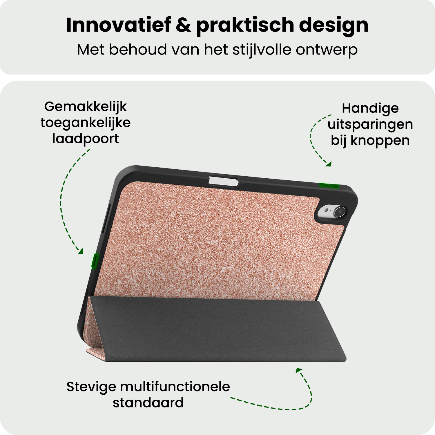 BASEY. BASEY. iPad 11 2025 Hoesje Met Uitsparing Apple Pencil - Rose Goud