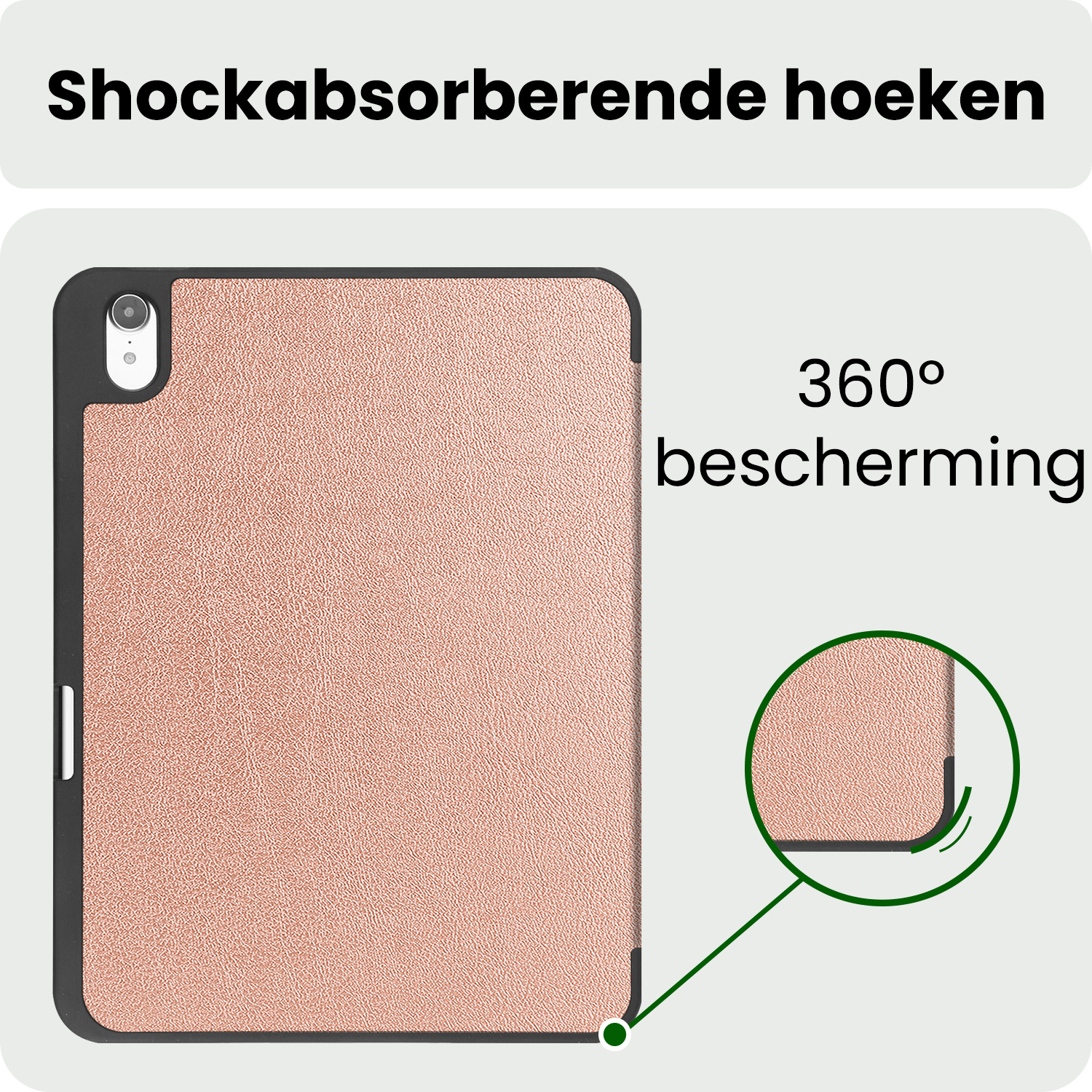 BASEY. BASEY. iPad 11 2025 Hoesje Met Uitsparing Apple Pencil - Rose Goud