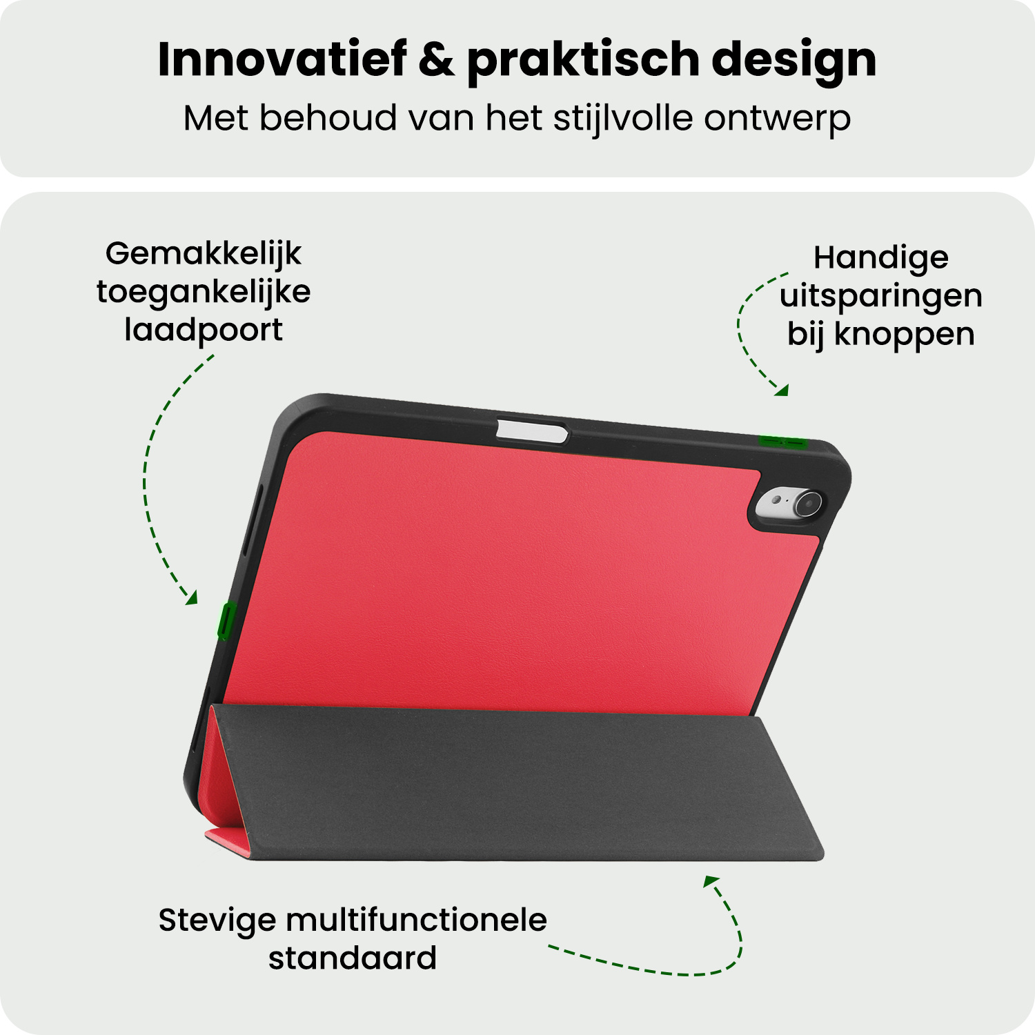 BASEY. BASEY. iPad 11 2025 Hoesje Met Uitsparing Apple Pencil - Rood