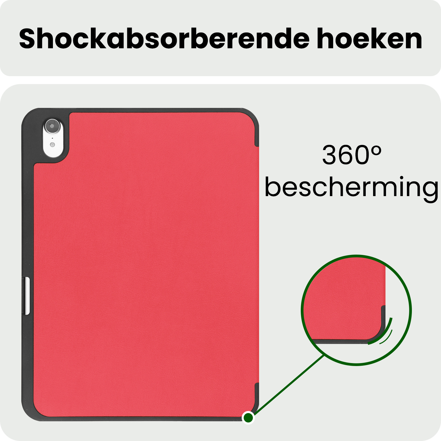 BASEY. BASEY. iPad 11 2025 Hoesje Met Uitsparing Apple Pencil - Rood