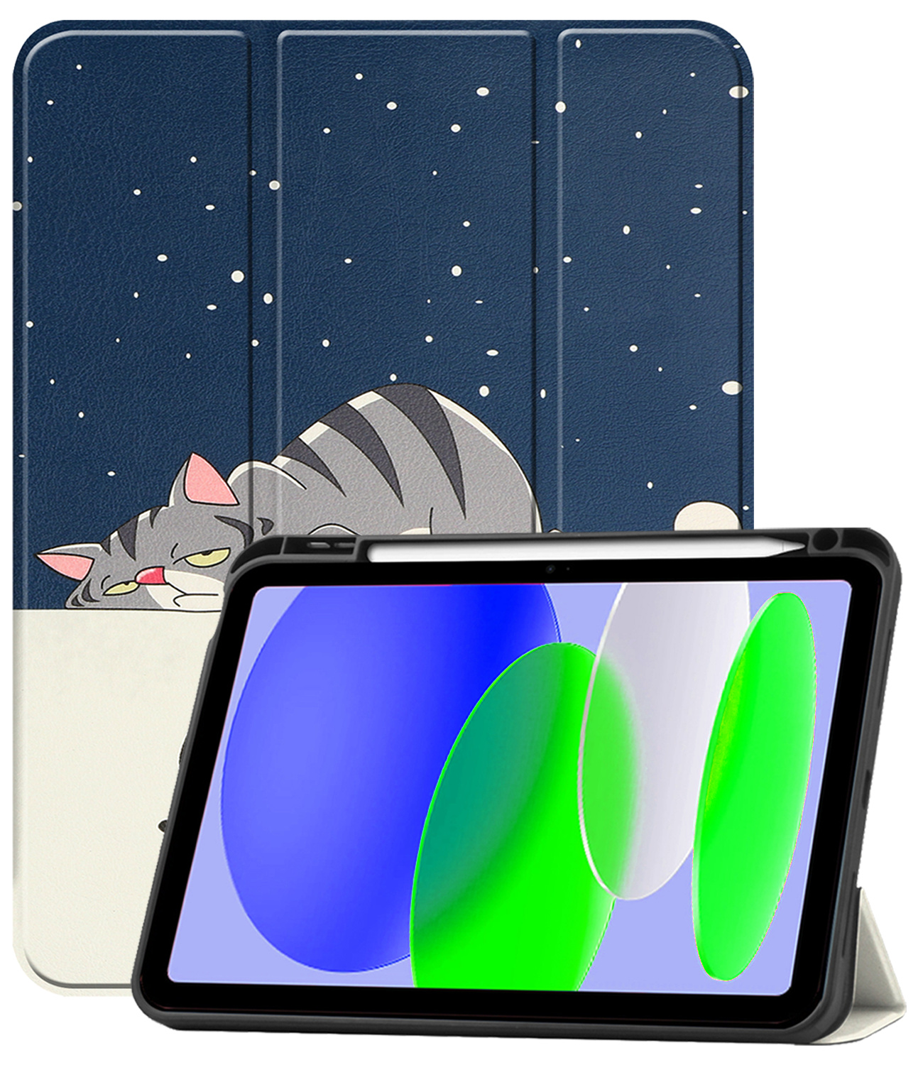 BASEY. BASEY. iPad 11 2025 Hoesje Met Uitsparing Apple Pencil - Kat
