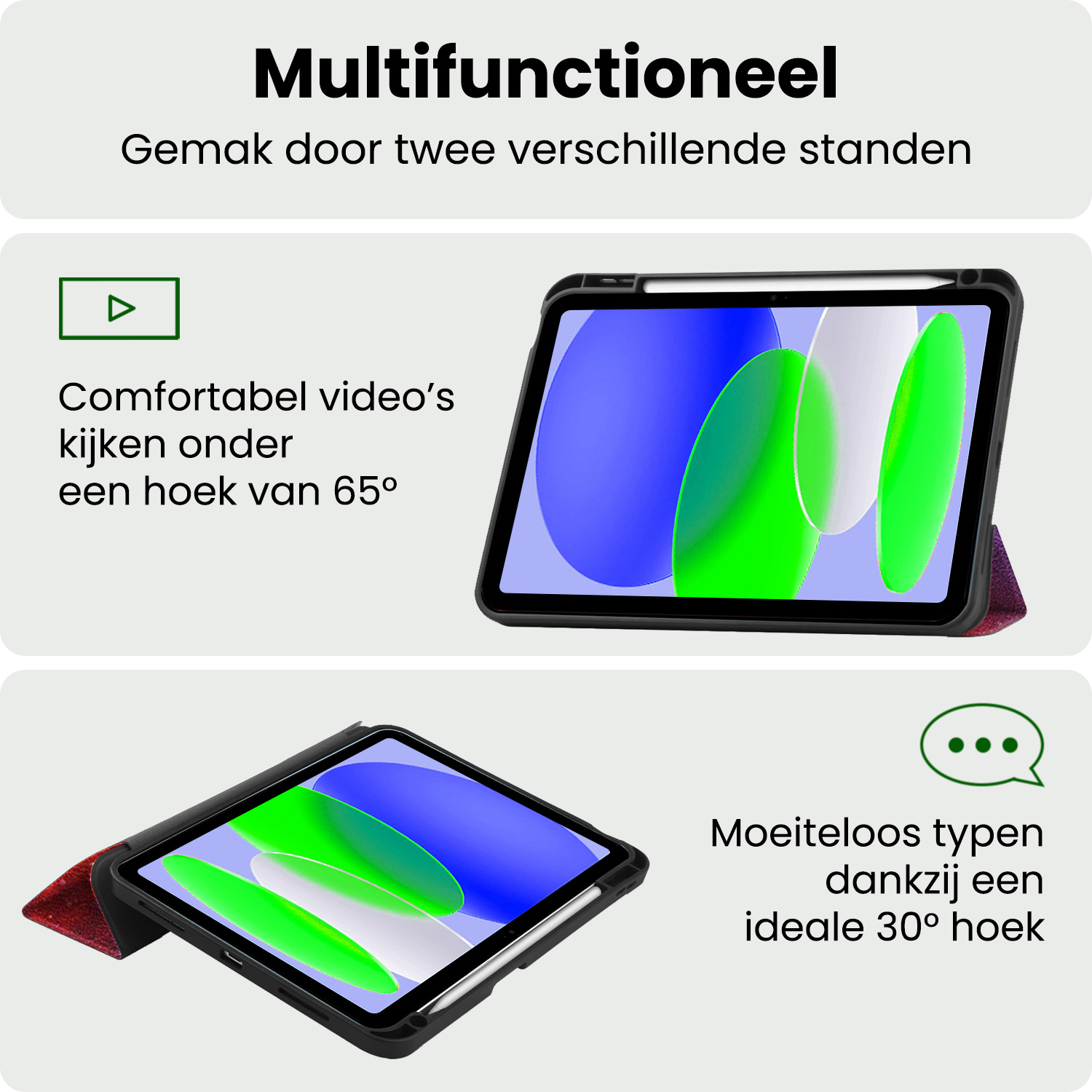 BASEY. BASEY. iPad 11 2025 Hoesje Met Uitsparing Apple Pencil -  Zwart