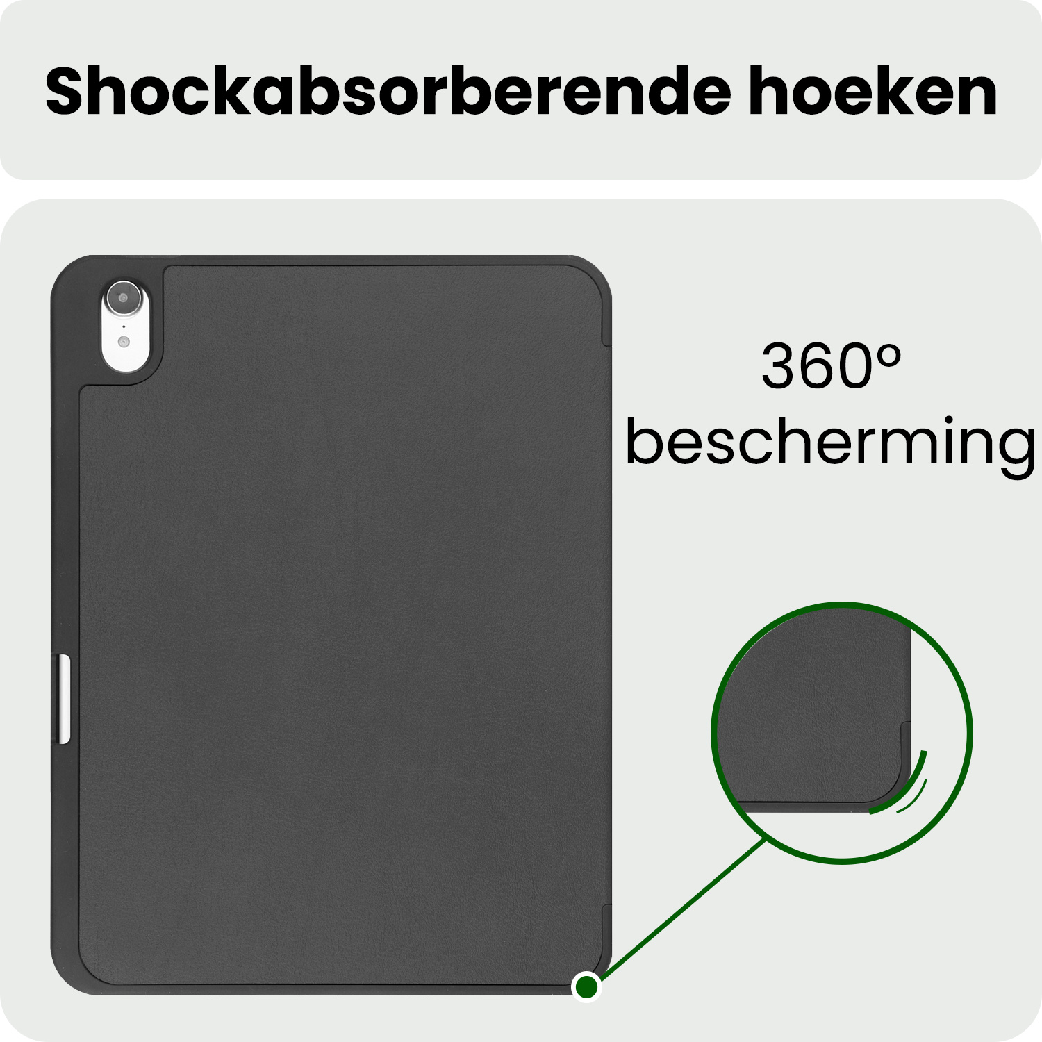 BASEY. BASEY. iPad 11 2025 Hoesje Met Uitsparing Apple Pencil -  Zwart