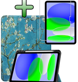 BASEY. BASEY. iPad 11 2025 Hoesje Met Uitsparing Apple Pencil Met Screenprotector - Bloesem