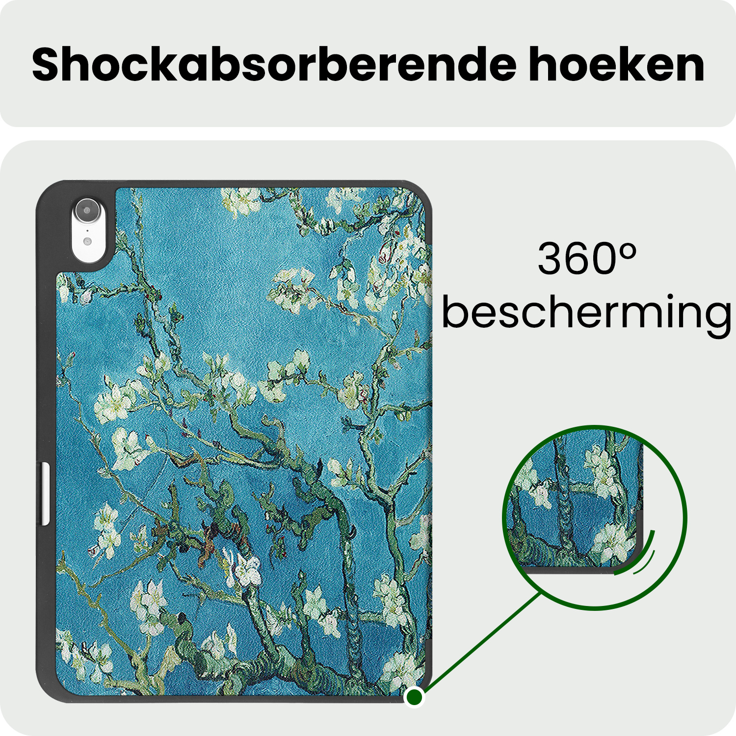 BASEY. BASEY. iPad 11 2025 Hoesje Met Uitsparing Apple Pencil Met Screenprotector - Bloesem