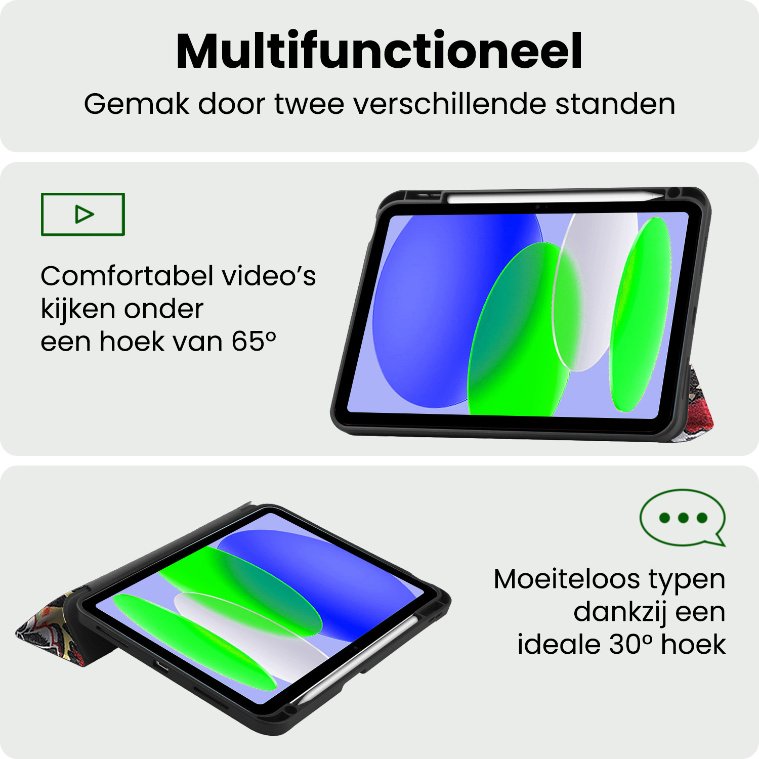 BASEY. BASEY. iPad 11 2025 Hoesje Met Uitsparing Apple Pencil Met Screenprotector - Graffity