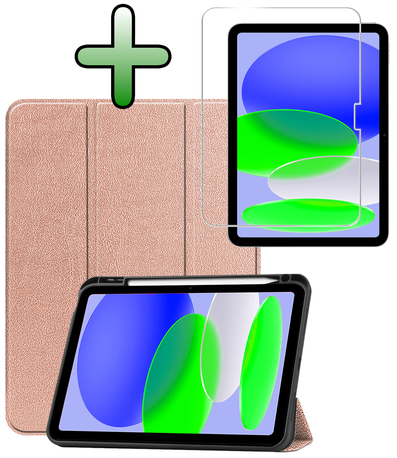 BASEY. BASEY. iPad 11 2025 Hoesje Met Uitsparing Apple Pencil Met Screenprotector - Paars