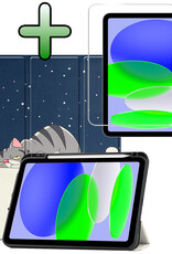 BASEY. BASEY. iPad 11 2025 Hoesje Met Uitsparing Apple Pencil Met Screenprotector - Rood