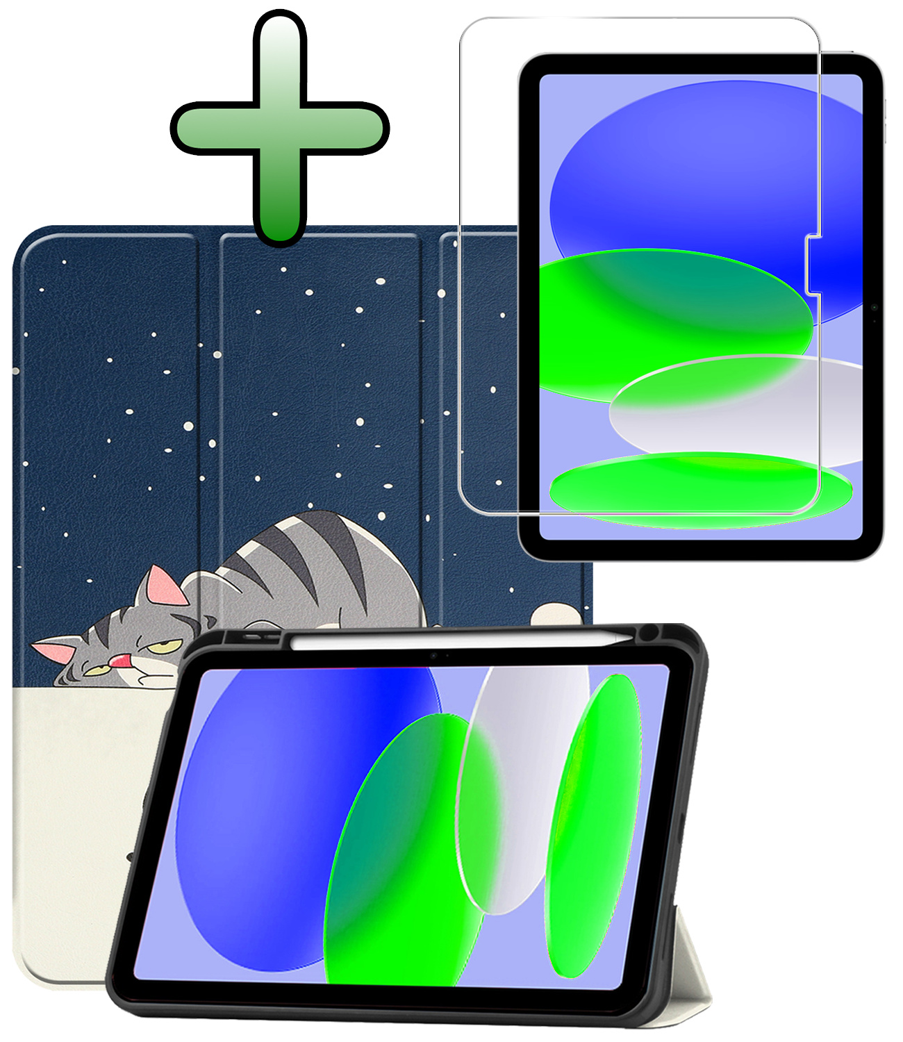 BASEY. BASEY. iPad 11 2025 Hoesje Met Uitsparing Apple Pencil Met Screenprotector - Rood