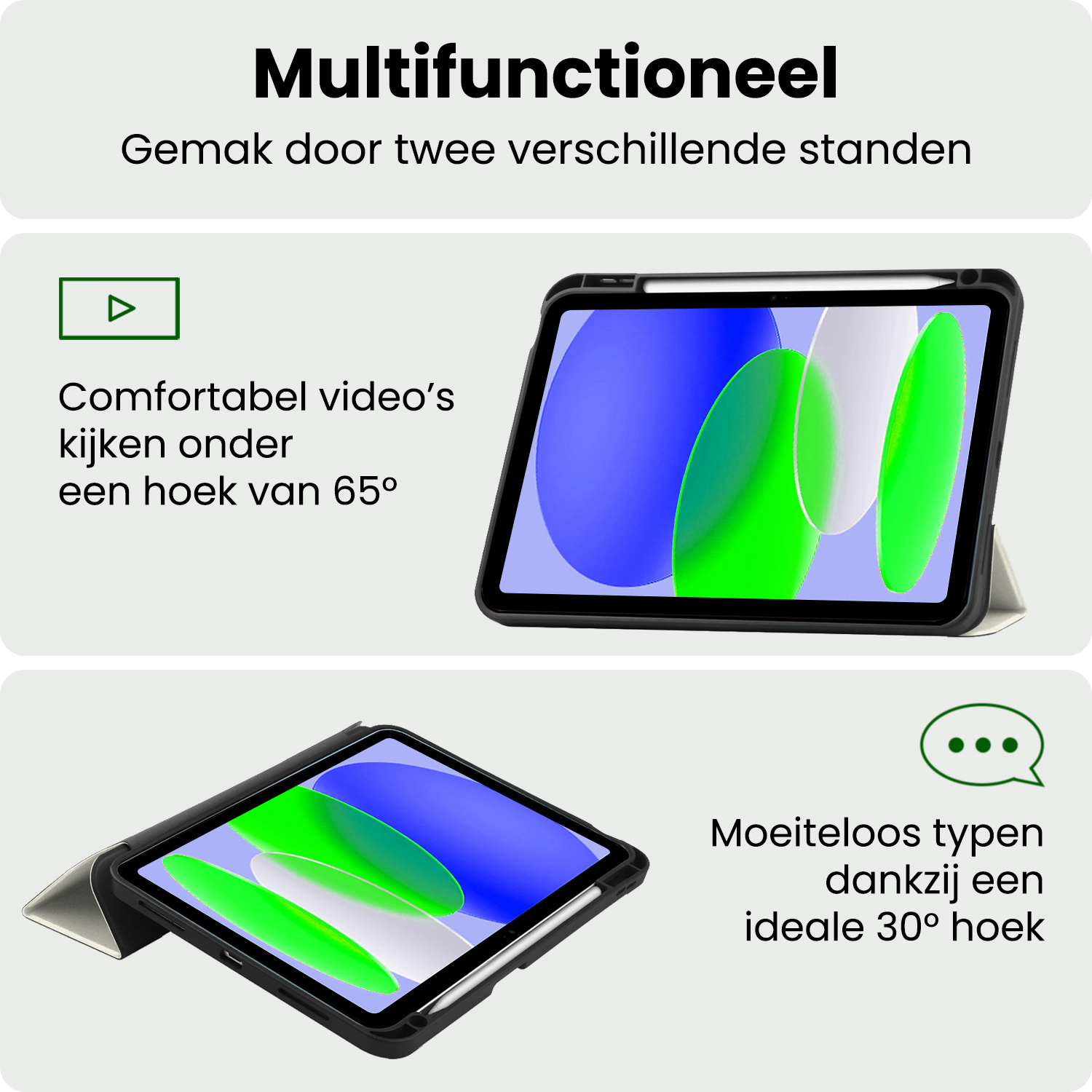 BASEY. BASEY. iPad 11 2025 Hoesje Met Uitsparing Apple Pencil Met Screenprotector - Rood