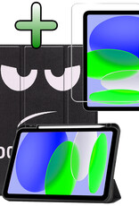 BASEY. BASEY. iPad 11 2025 Hoesje Met Uitsparing Apple Pencil Met Screenprotector - Don't Touch Me