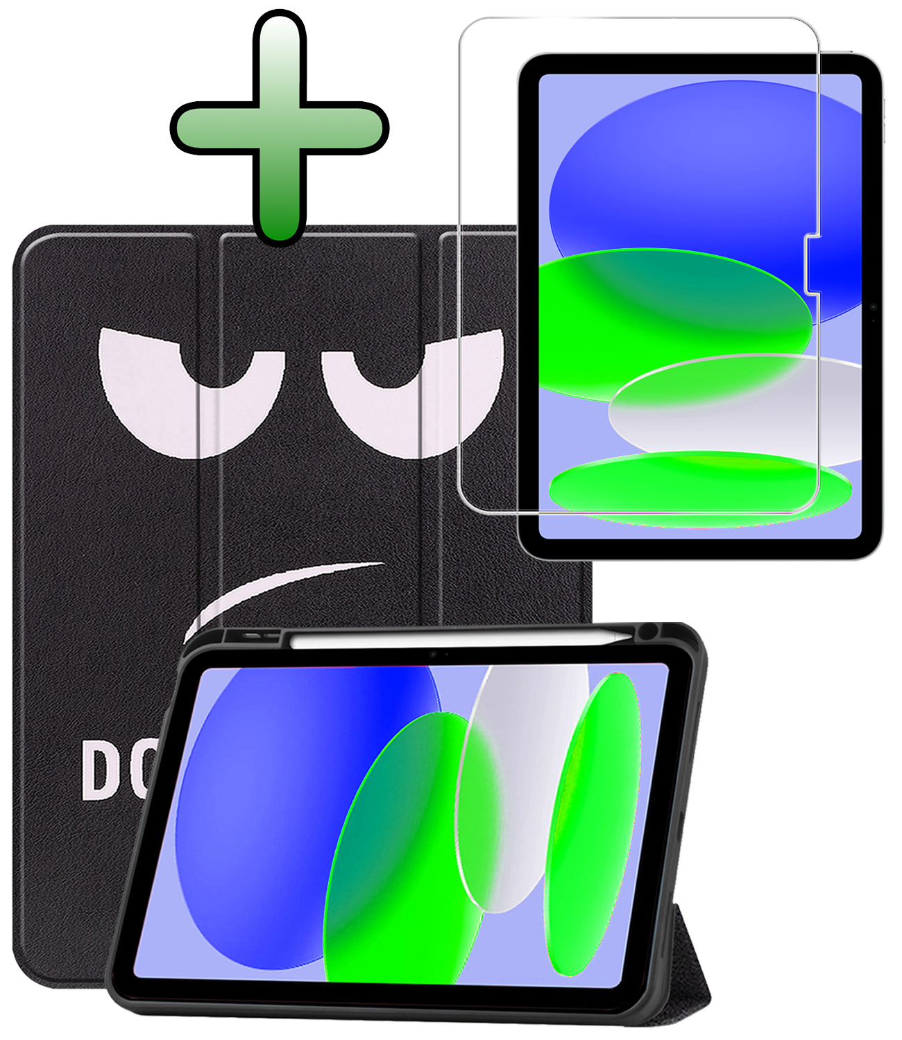 BASEY. BASEY. iPad 11 2025 Hoesje Met Uitsparing Apple Pencil Met Screenprotector - Don't Touch Me