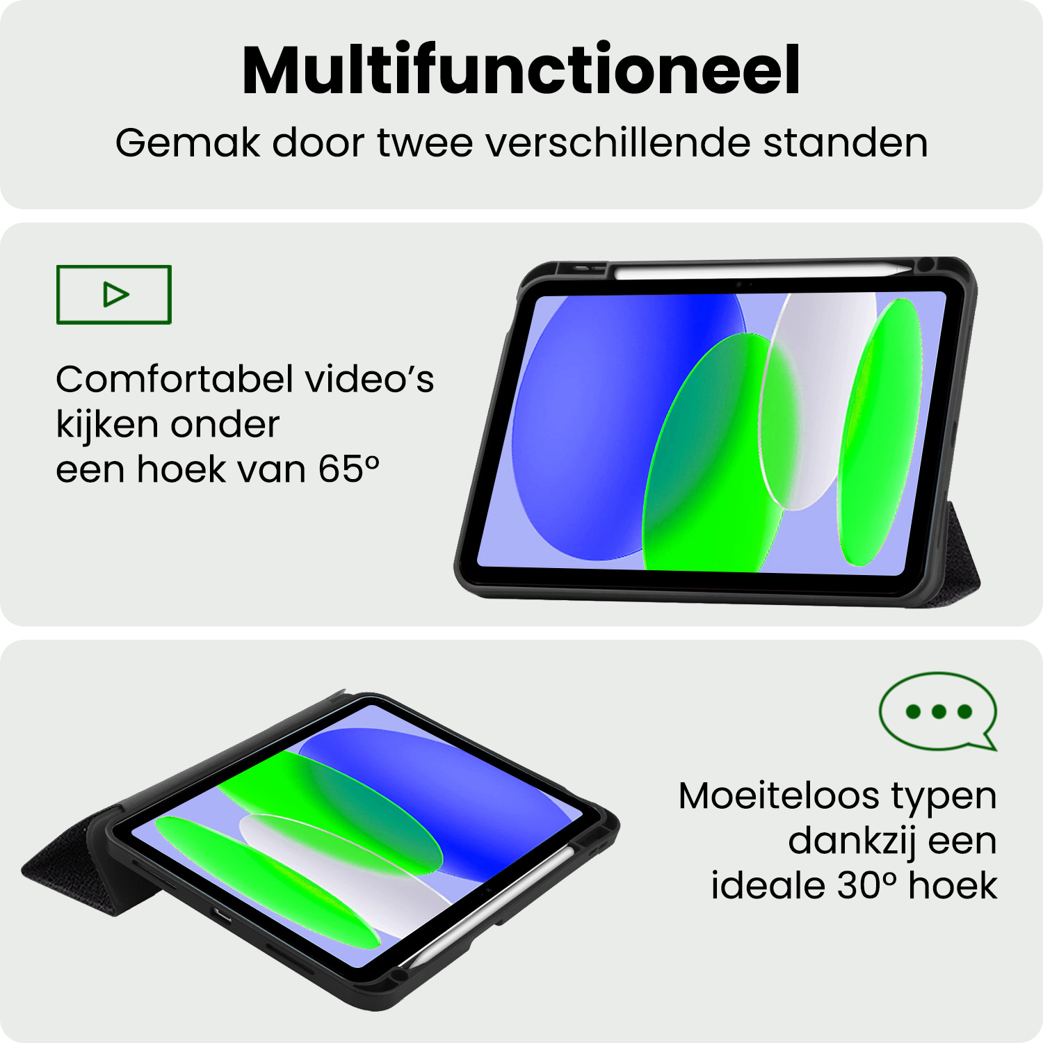 BASEY. BASEY. iPad 11 2025 Hoesje Met Uitsparing Apple Pencil Met Screenprotector - Don't Touch Me