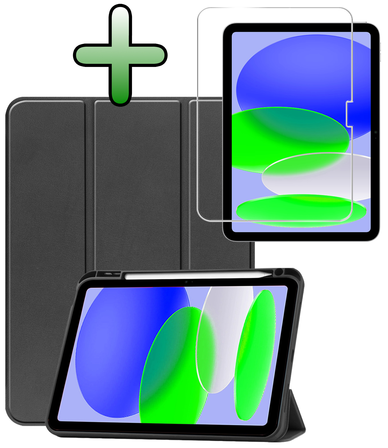 BASEY. BASEY. iPad 11 2025 Hoesje Met Uitsparing Apple Pencil Met Screenprotector -  Zwart