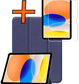 Nomfy Nomfy iPad 11 2025 Hoesje Met Screenprotector - Donkerblauw