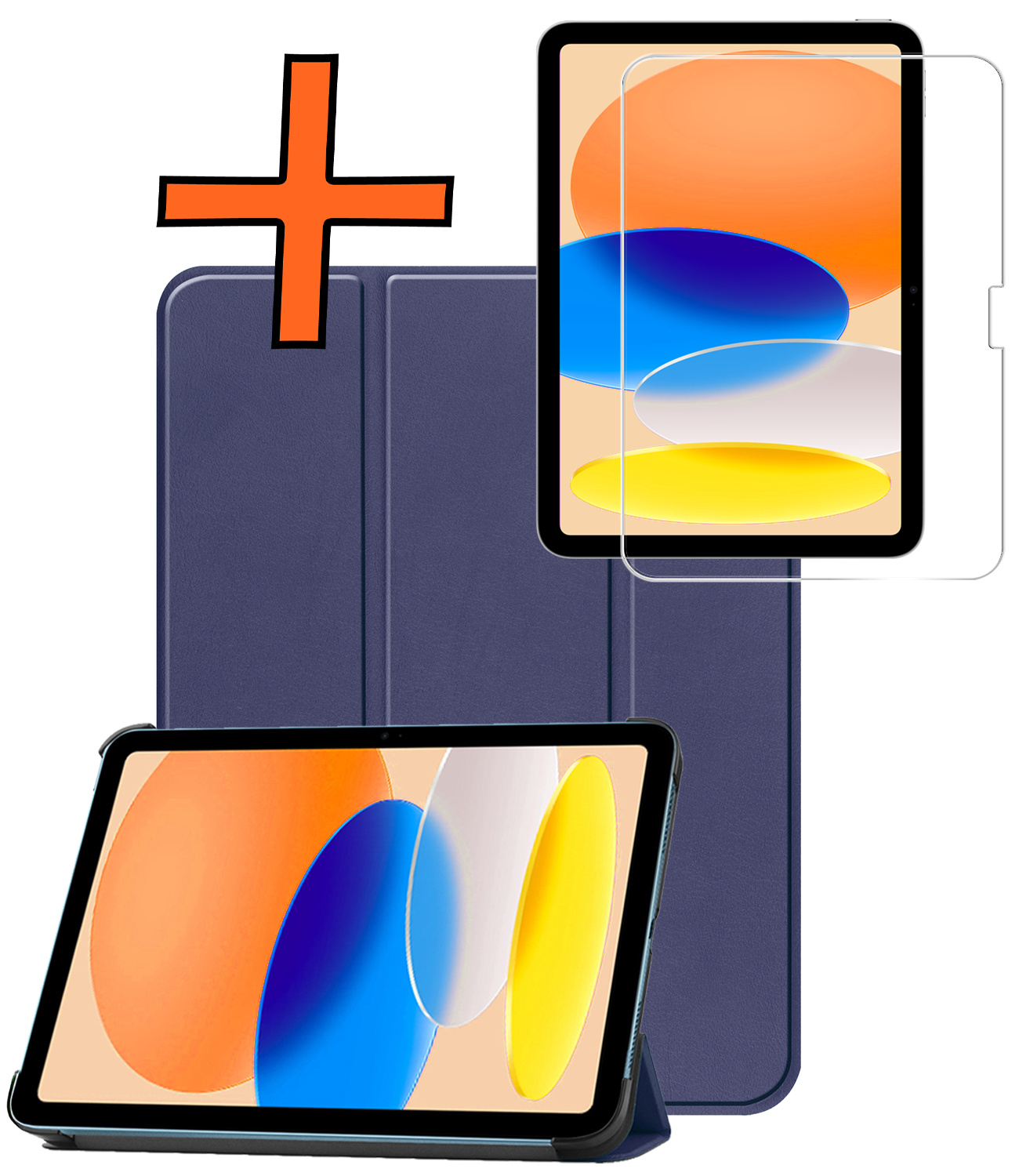 Nomfy Nomfy iPad 11 2025 Hoesje Met Screenprotector - Donkerblauw