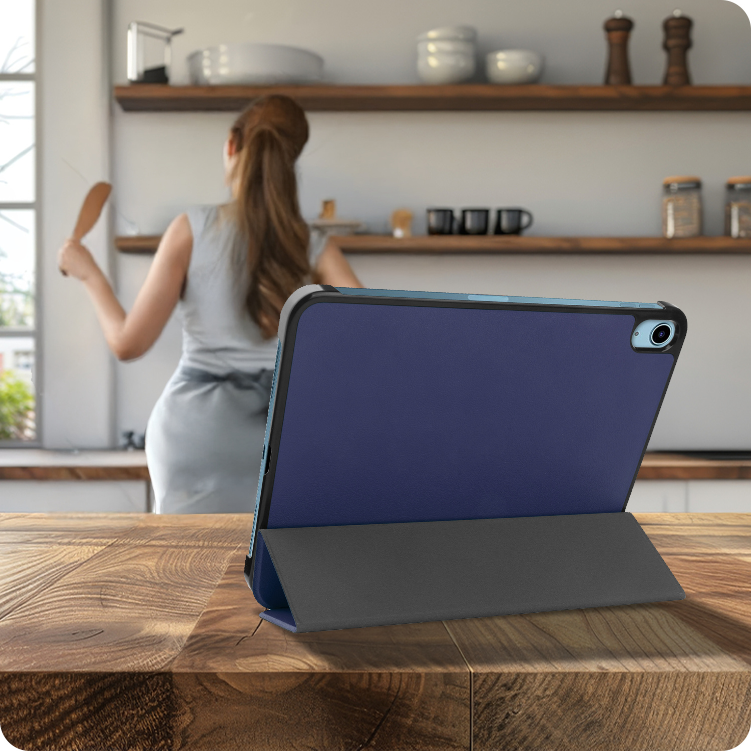 Nomfy Nomfy iPad 11 2025 Hoesje Met Screenprotector - Donkerblauw