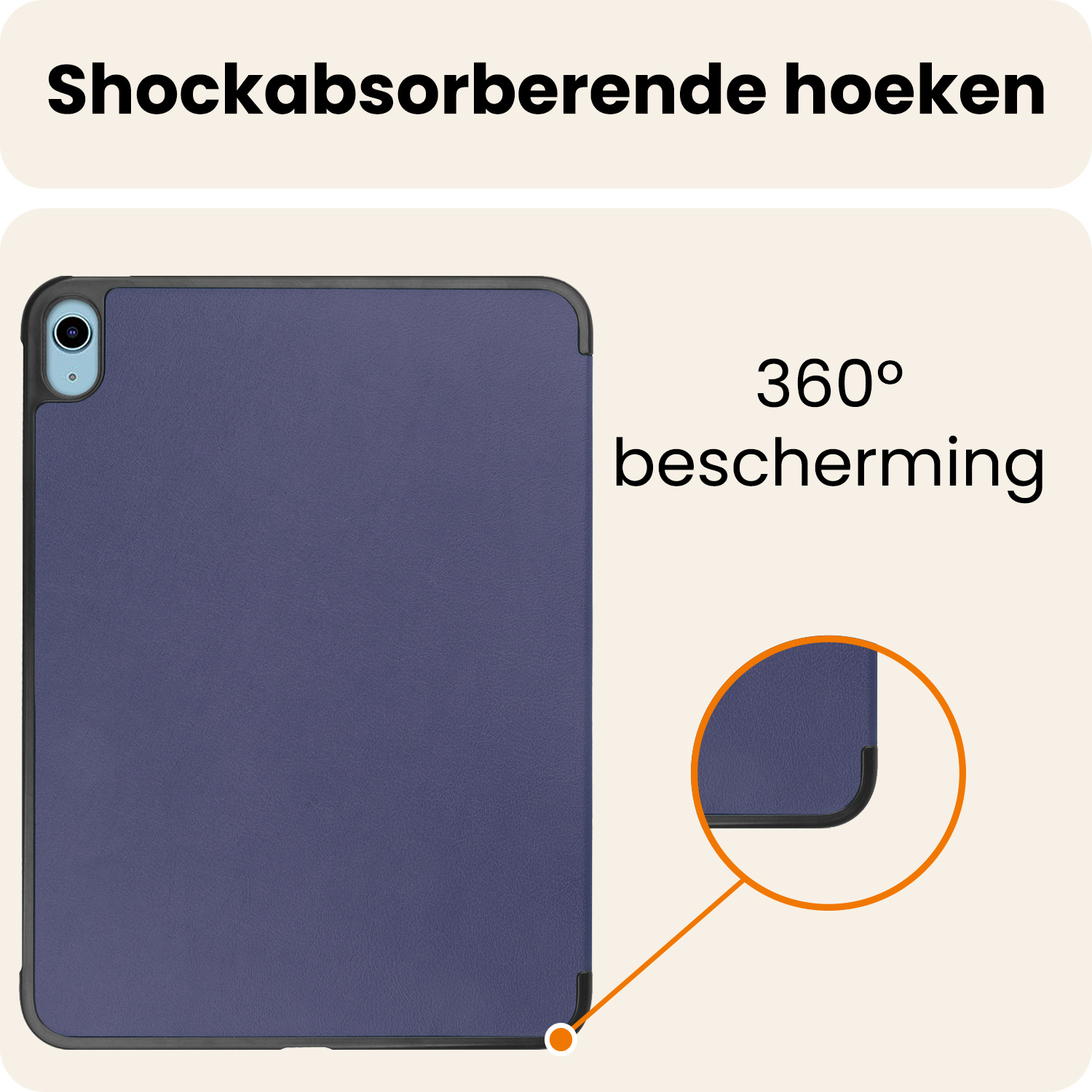 Nomfy Nomfy iPad 11 2025 Hoesje Met Screenprotector - Donkerblauw