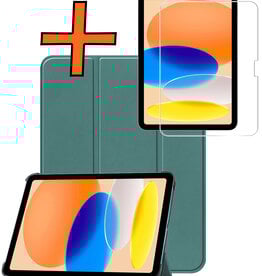 Nomfy Nomfy iPad 11 2025 Hoesje Met Screenprotector - Donkergroen