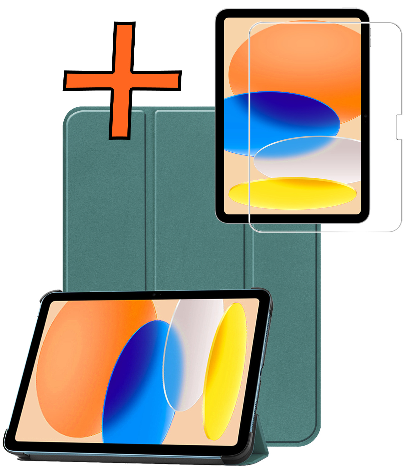 Nomfy Nomfy iPad 11 2025 Hoesje Met Screenprotector - Donkergroen