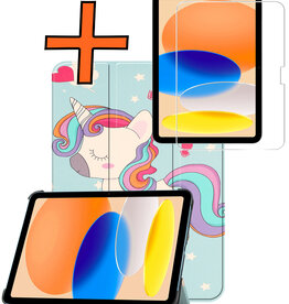 Nomfy Nomfy iPad 11 2025 Hoesje Met Screenprotector - Eenhoorn
