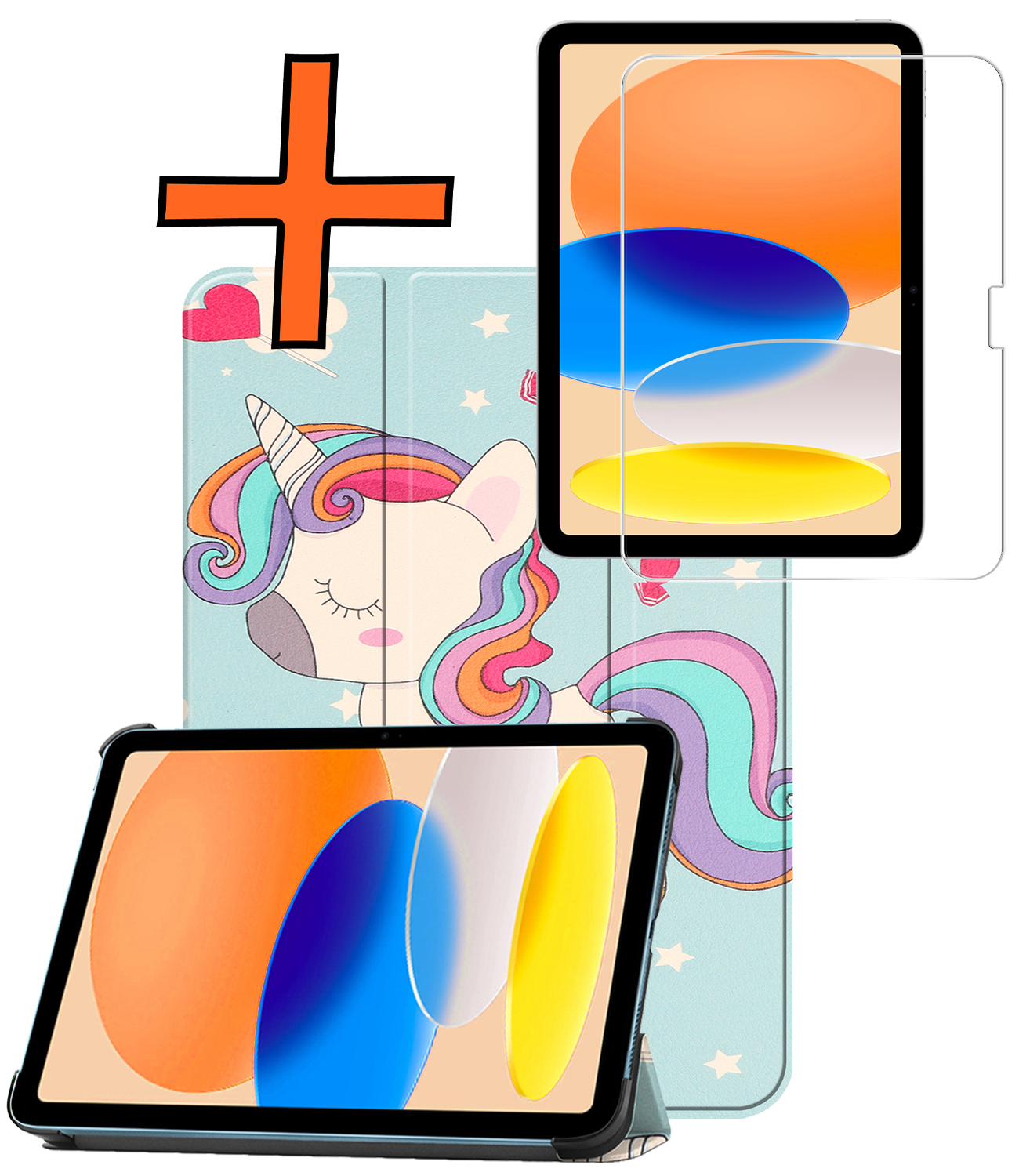 Nomfy Nomfy iPad 11 2025 Hoesje Met Screenprotector - Eenhoorn
